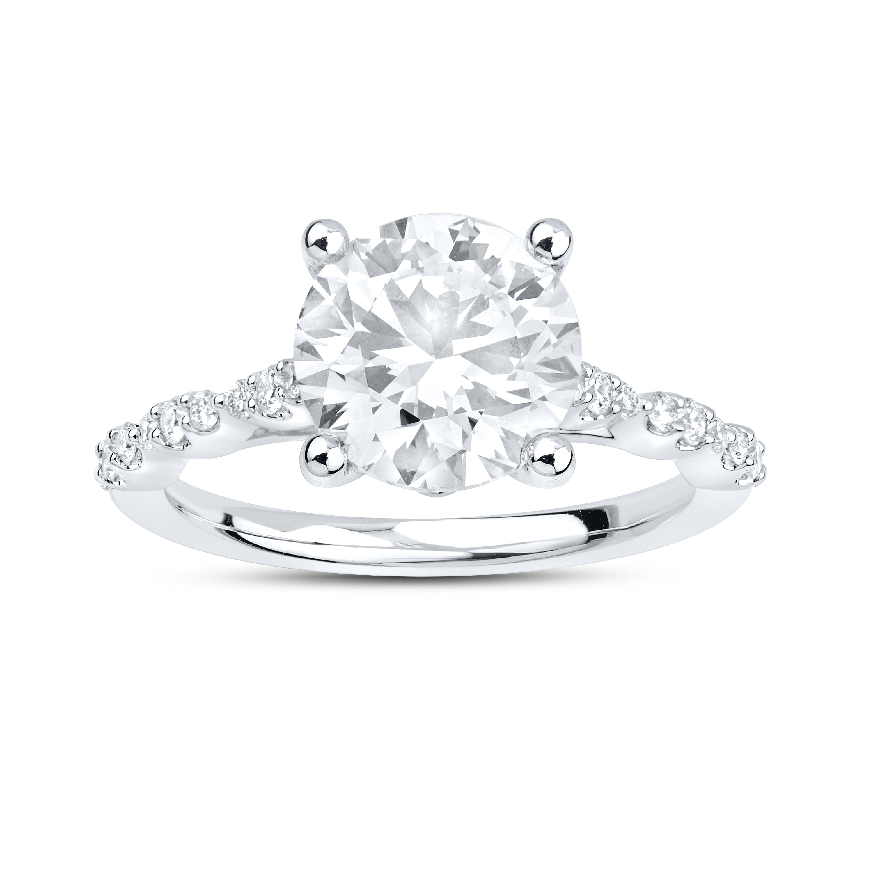 14kt White Gold 3.27 CTW Lab Diamond Engagement Ring