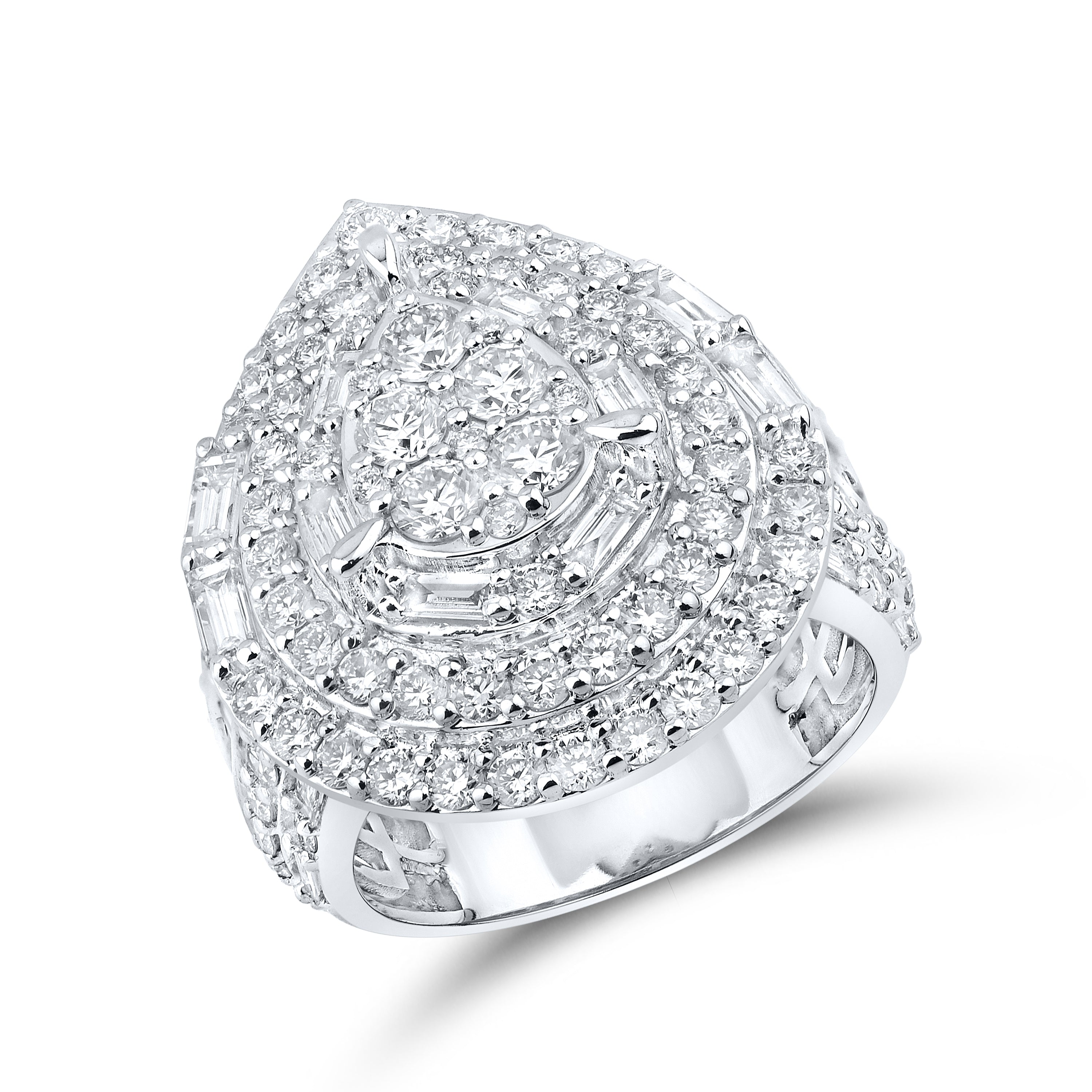 14KT WHITE GOLD 3.17 CTW LADIES DIAMOND RING