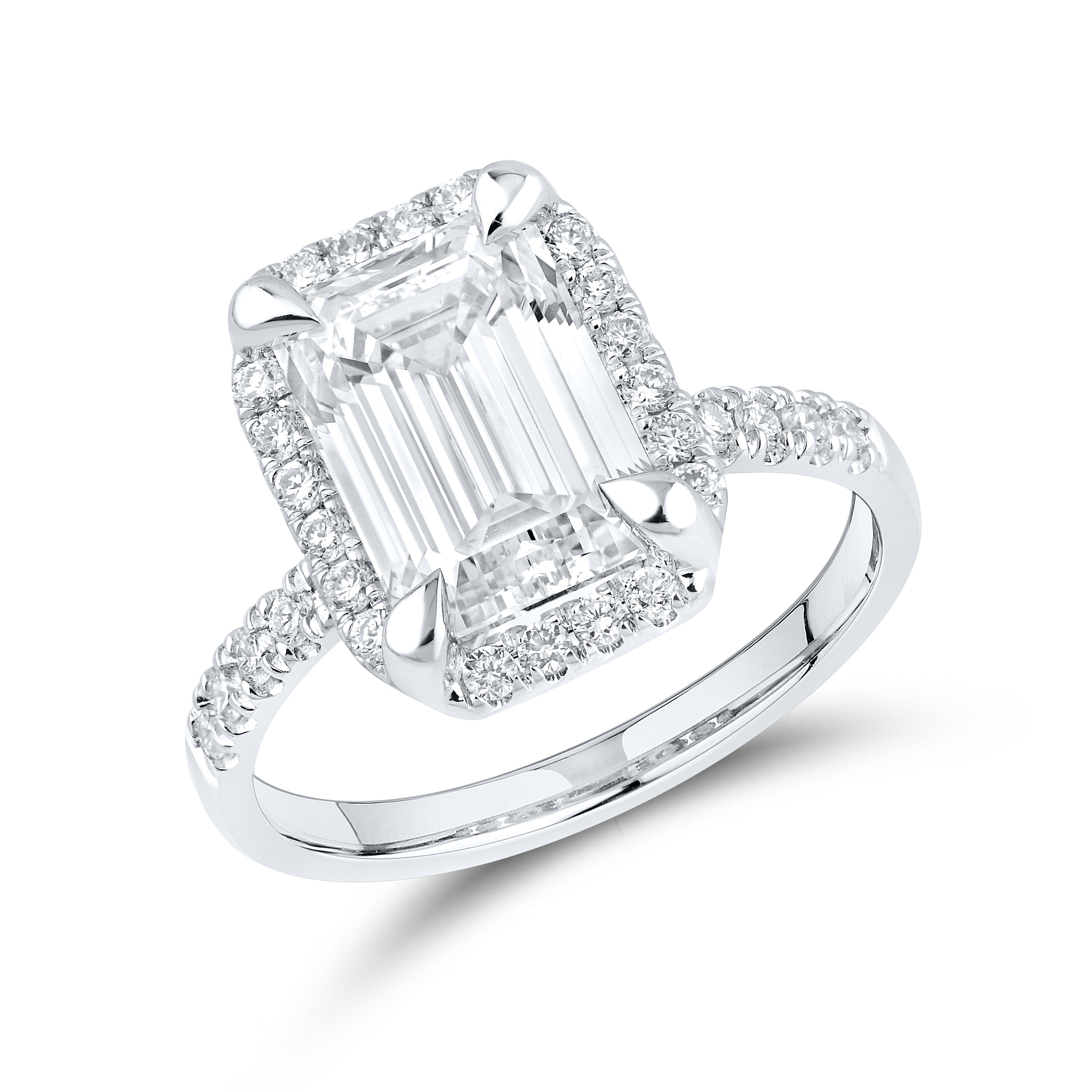 14kt White Gold 4.50 CTW Lab Diamond Engagement Ring