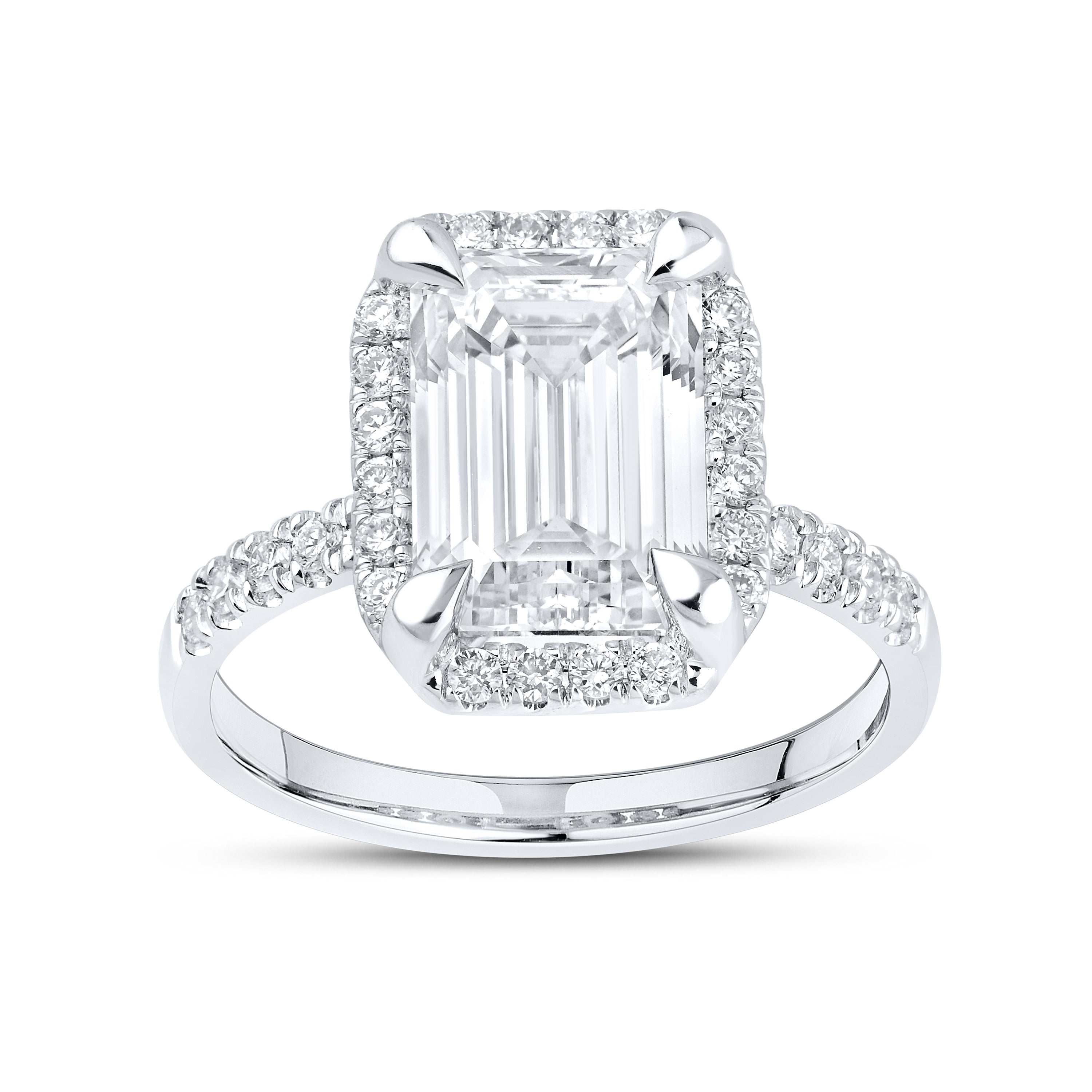 14kt White Gold 4.50 CTW Lab Diamond Engagement Ring