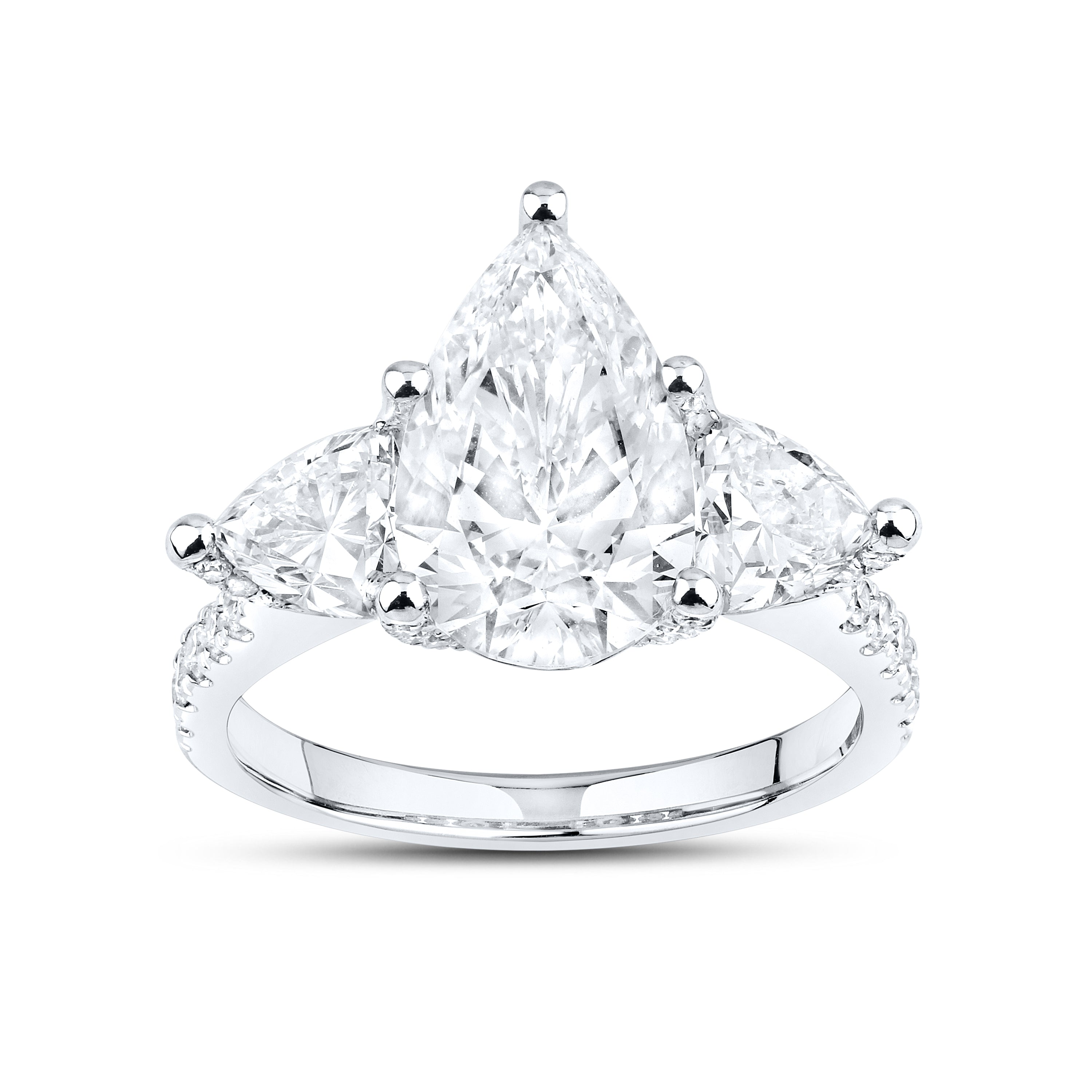 14kt White Gold 4.62 CTW Lab Diamond Pear Shape Solitaire Ring