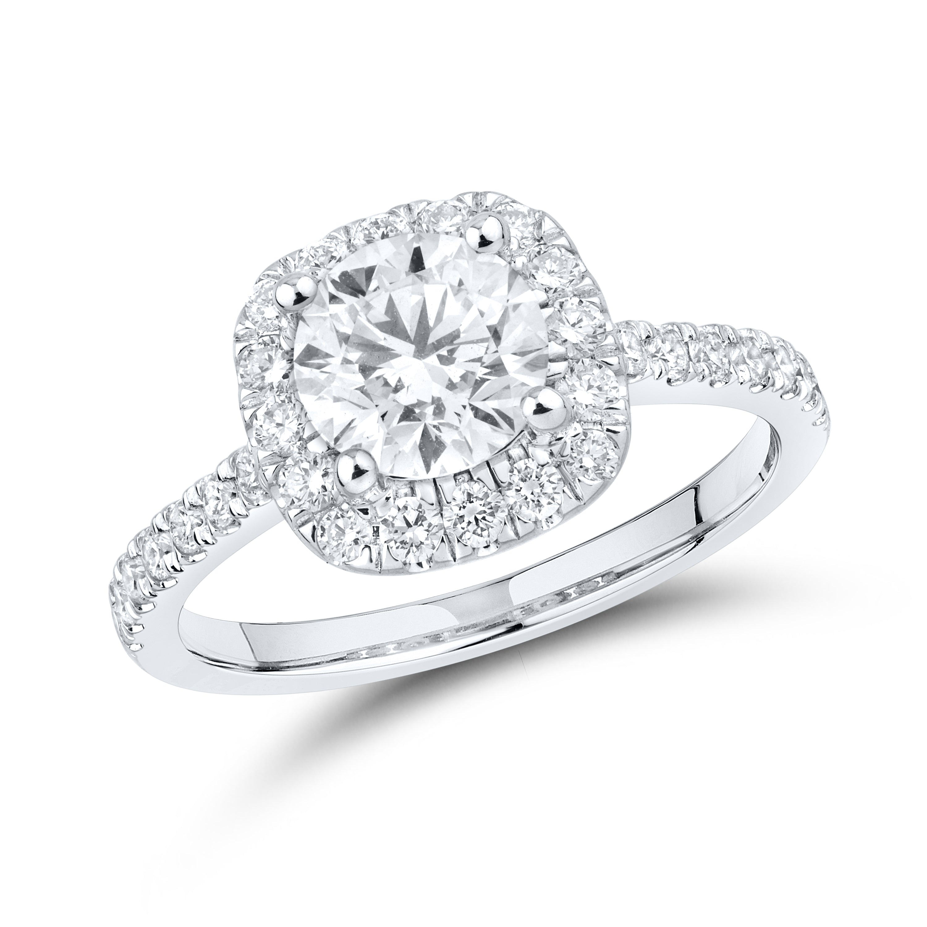 14kt White Gold 1.80 CTW Lab Diamond Engagement Ring