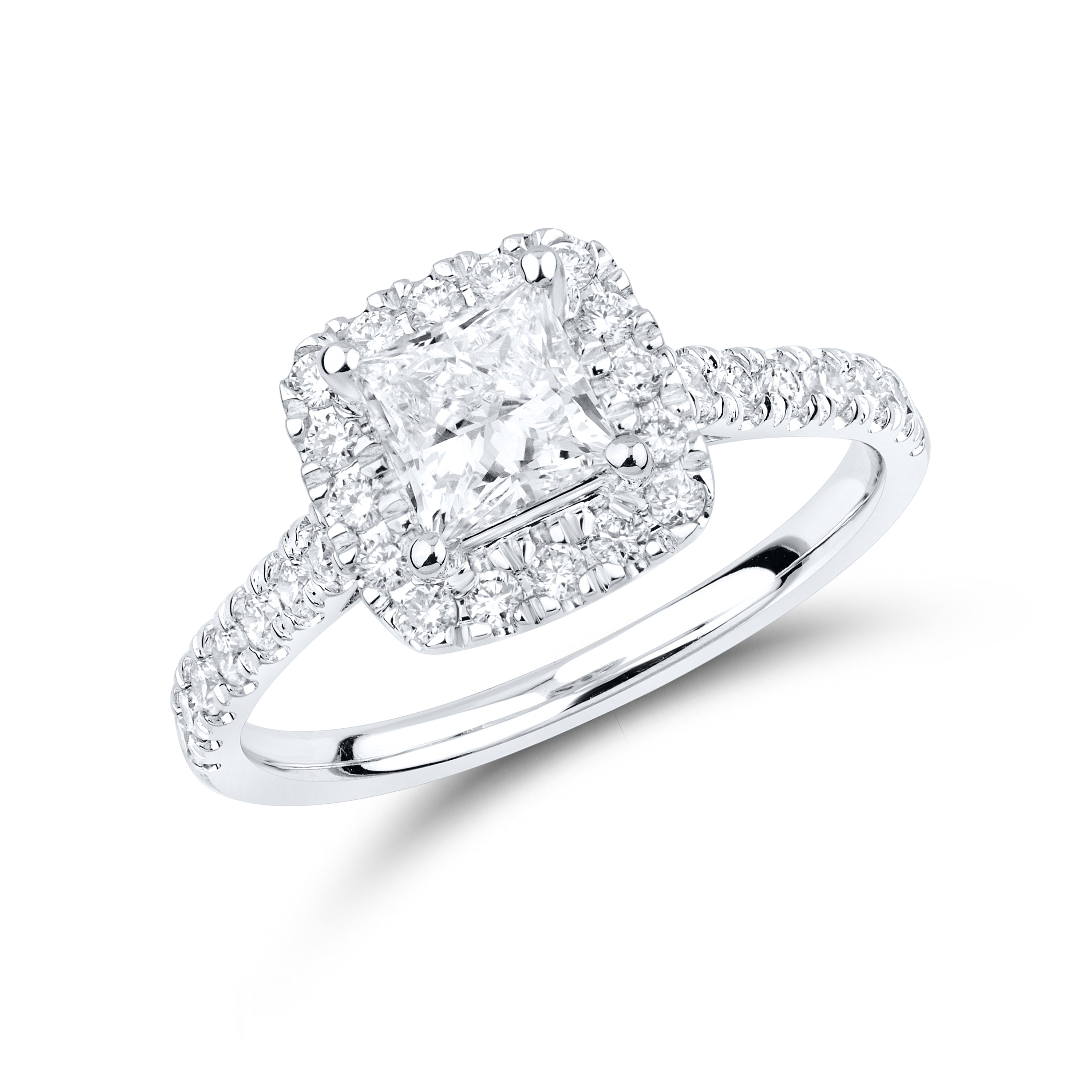 14kt White gold 1.28 CTW Lab Diamond Engagement Ring