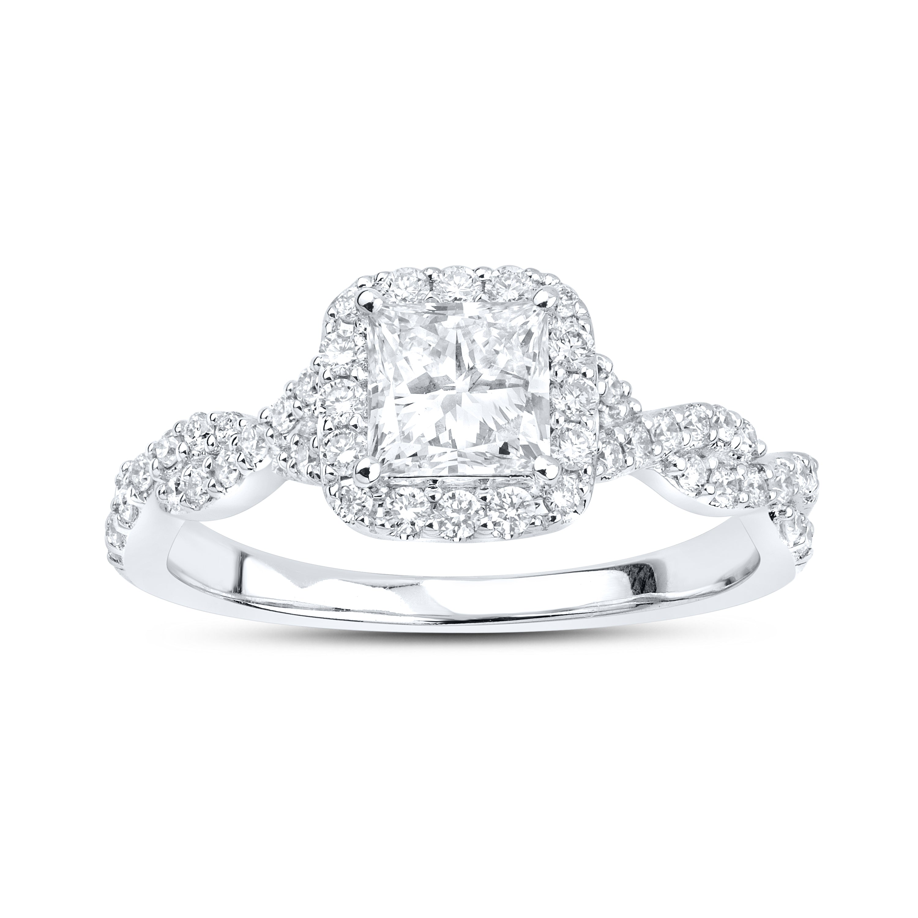 14kt White gold 1.21 CTW Lab Diamond Engagement Ring