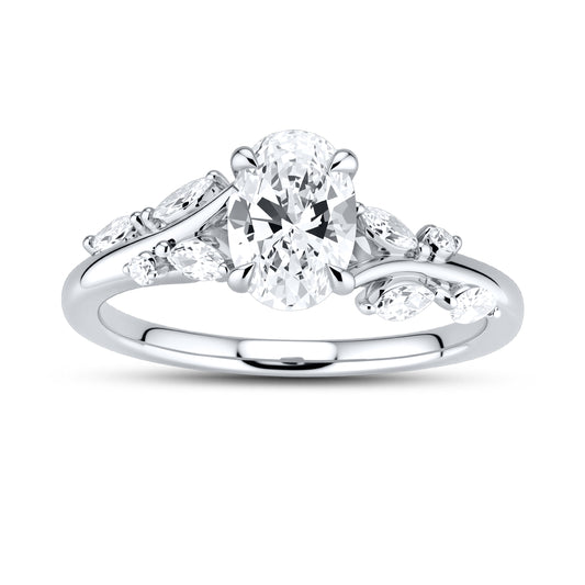 14KT WHITE GOLD 1.33 CTW OVAL SHAPE DIAMOND RING