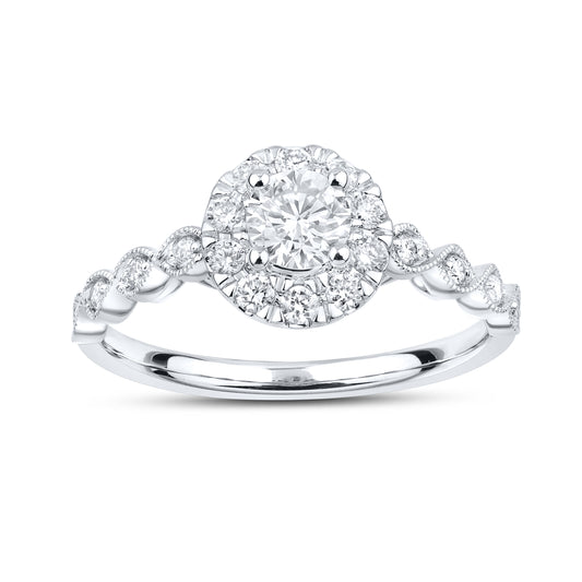 14kt White Gold 0.60 CTW Lab Diamond Engagement Ring