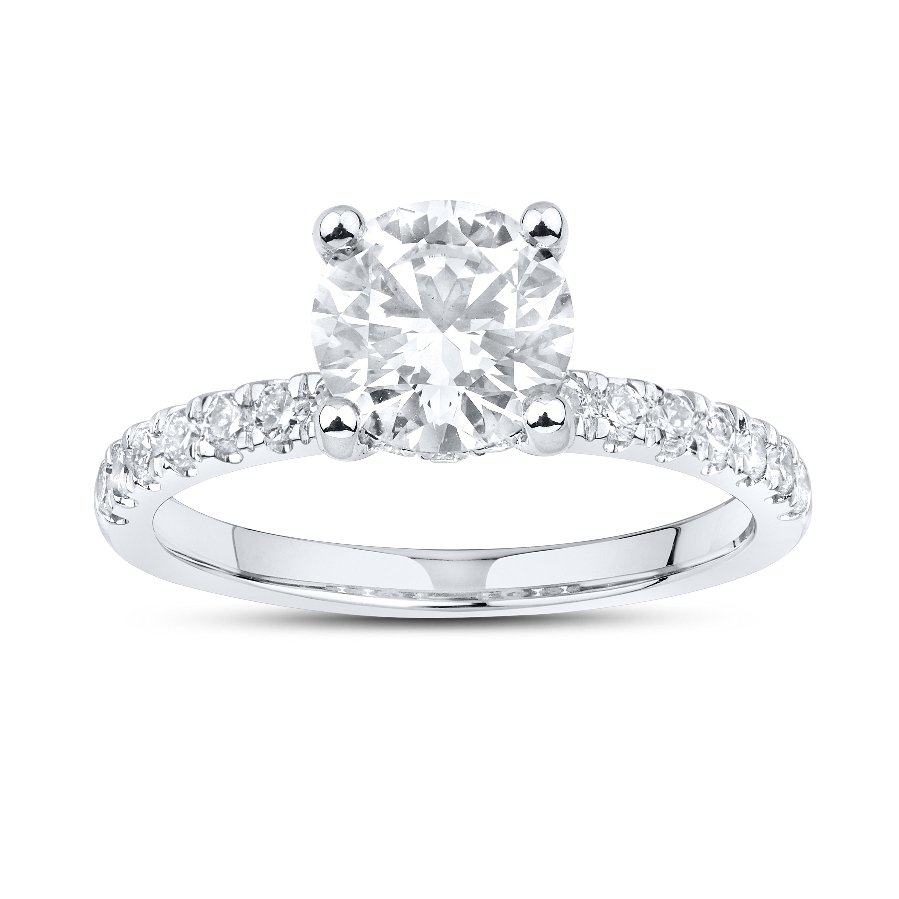 14kt White Gold 2.03 CTW Lab Diamond Round Shape Solitaire Ring