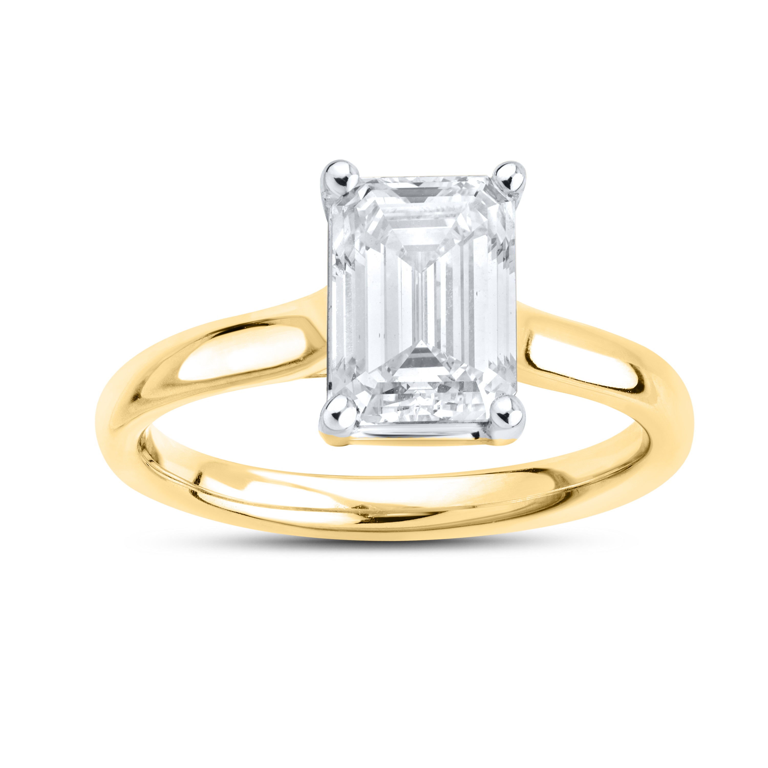 14kt Yellow Gold 2.03 CTW Lab Diamond Emerald Shape Solitaire Ring