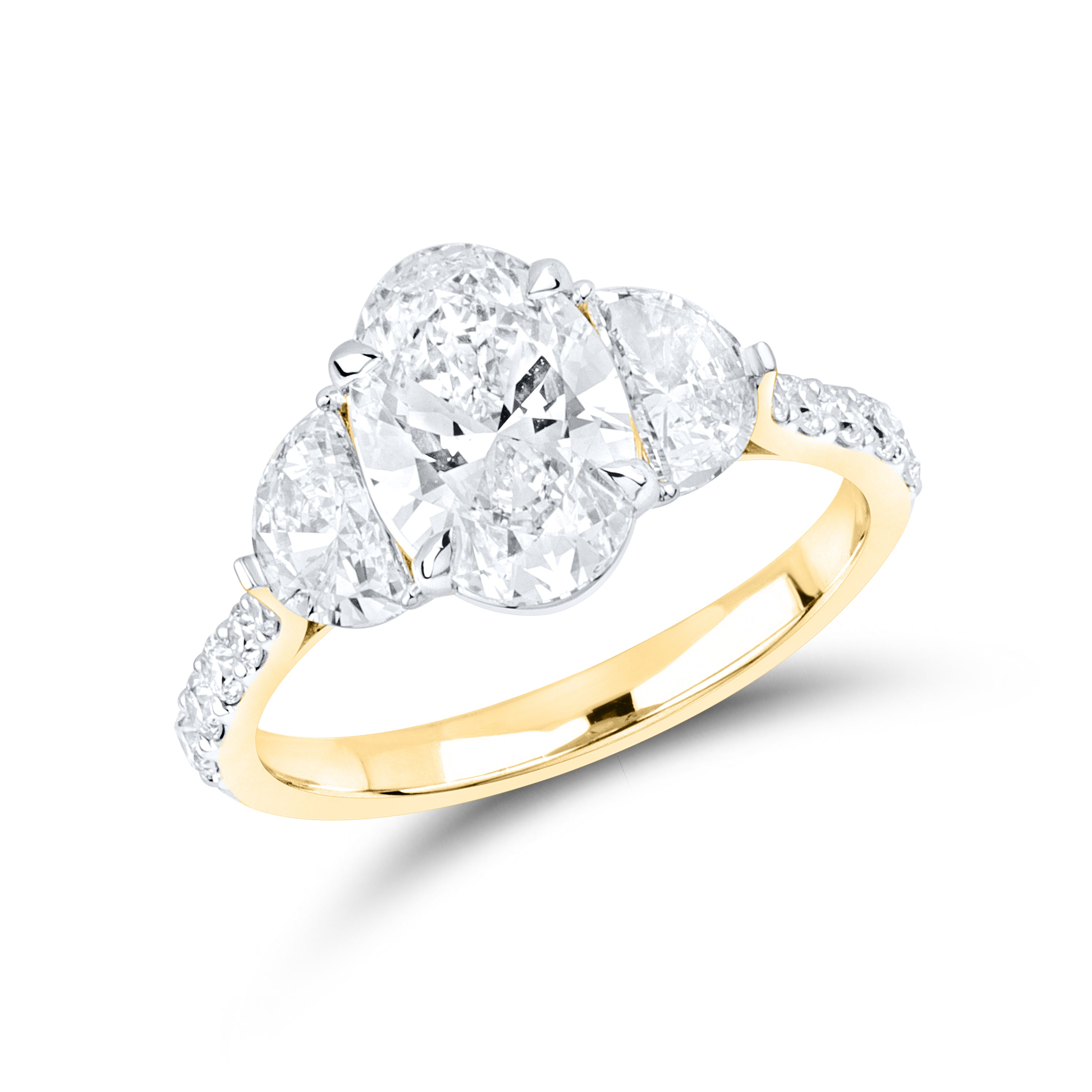 14kt Yellow Gold 3 CTW Oval Shape Lab Diamond Ring