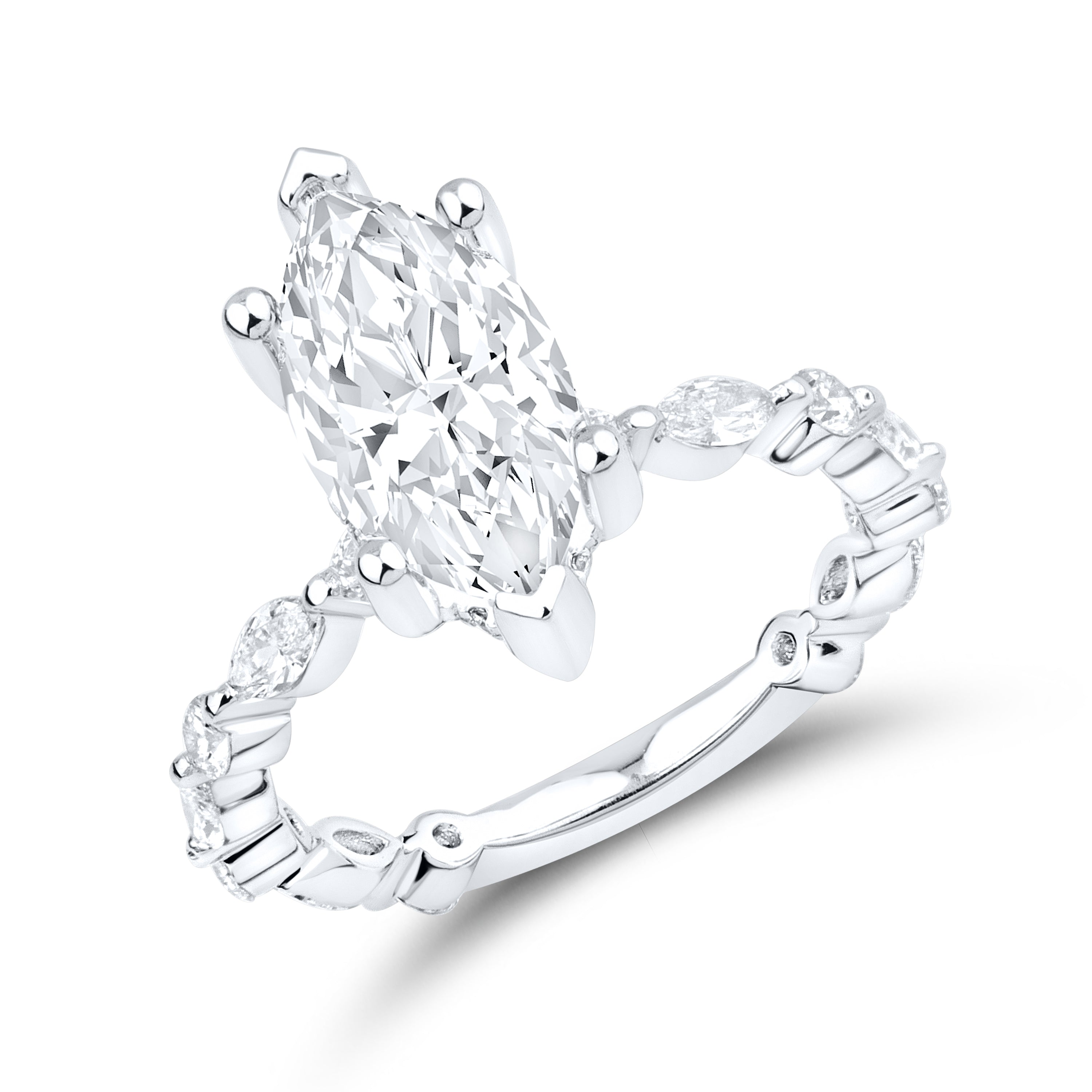 14kt White Gold 3.72 CTW Lab Diamond Engagement Ring