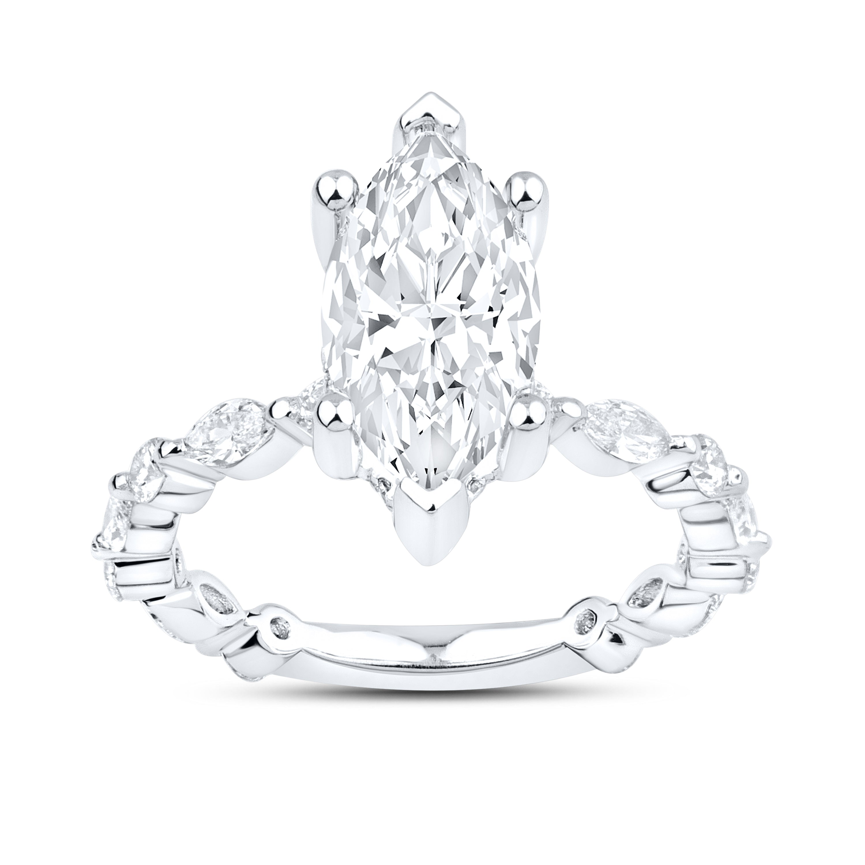 14kt White Gold 3.72 CTW Lab Diamond Engagement Ring