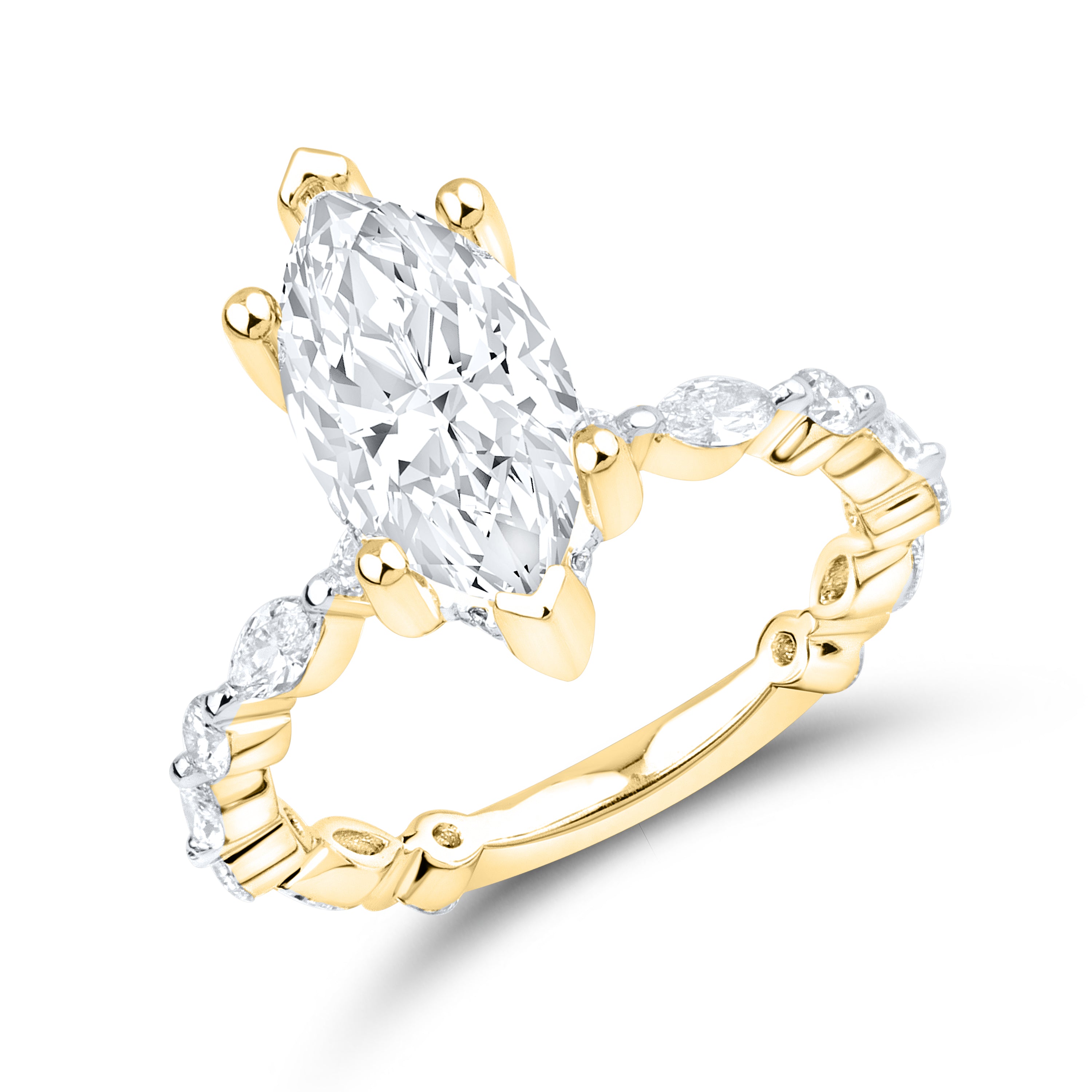 14kt Yellow Gold 3.72 CTW Lab Diamond Engagement Ring