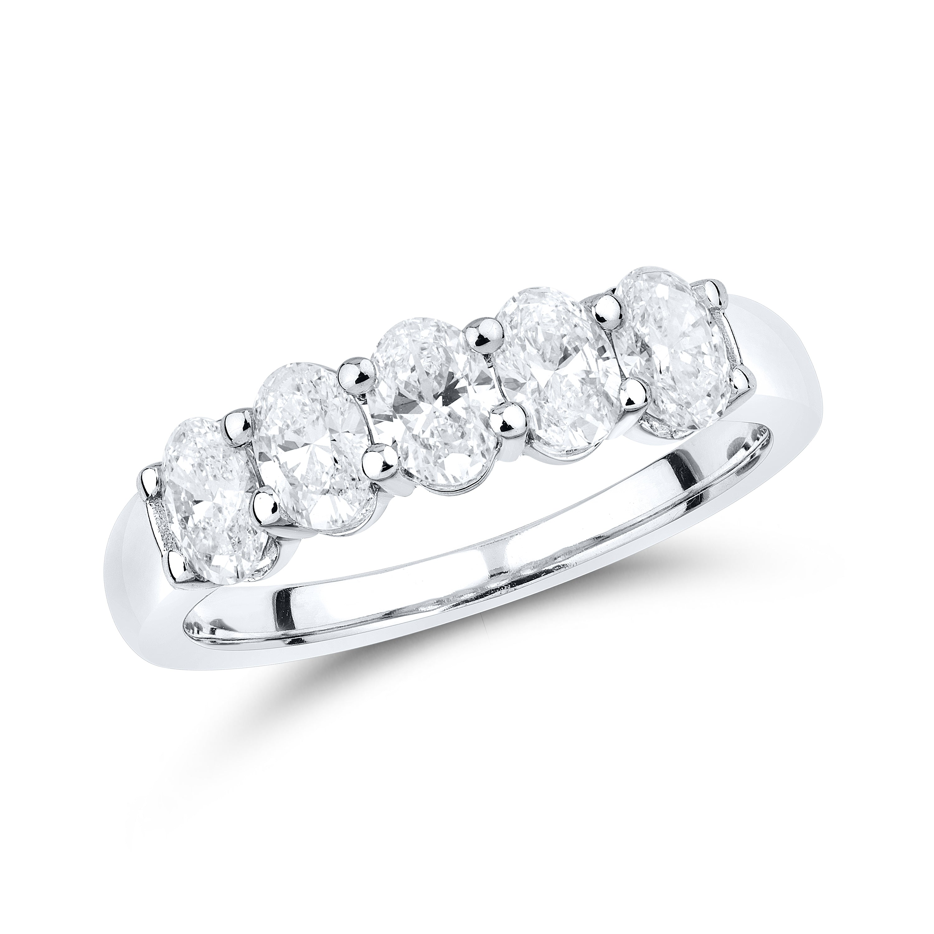 14kt White Gold 1.26 CTW Lab Diamond Oval Shape Ladies Band