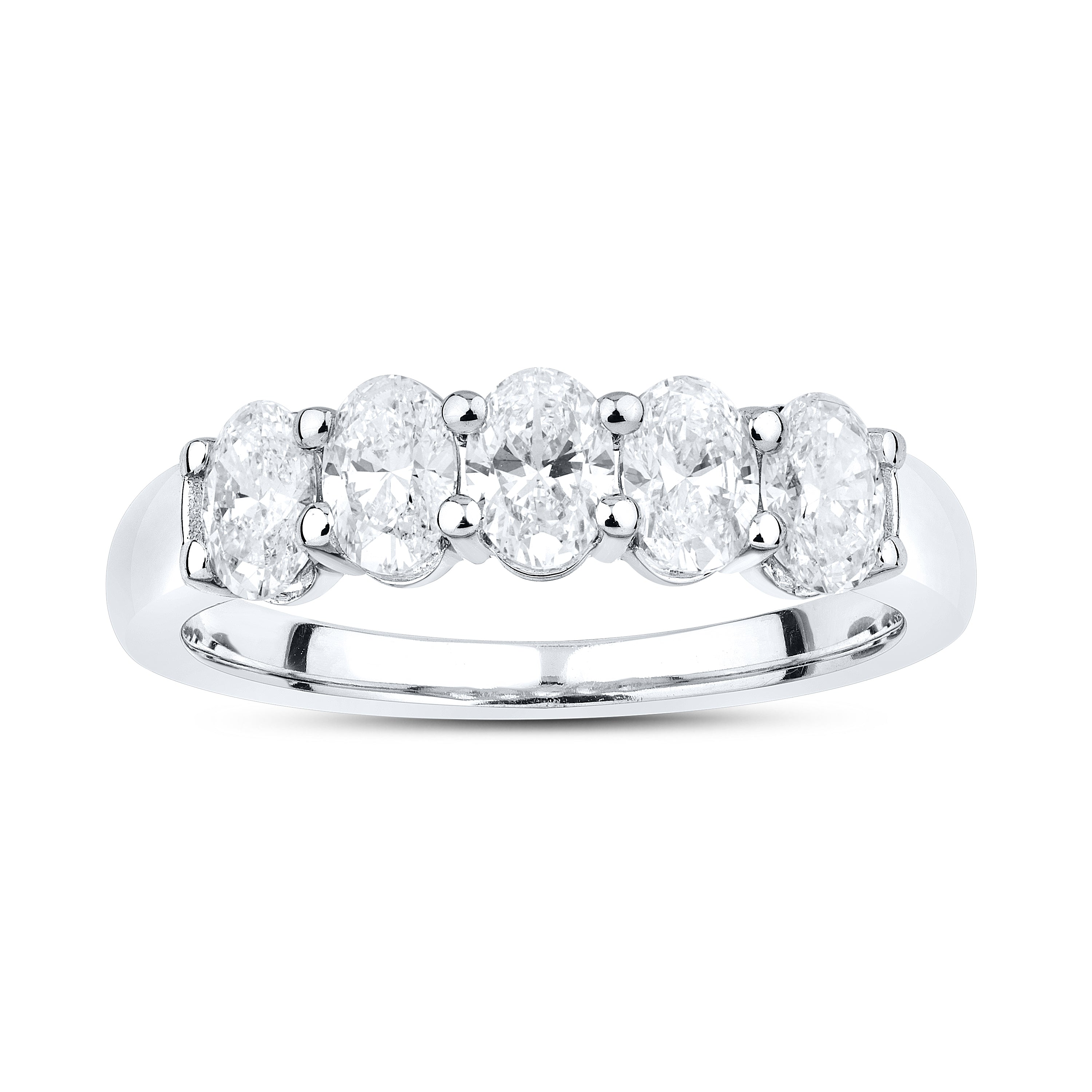 14kt White Gold 1.26 CTW Lab Diamond Oval Shape Ladies Band