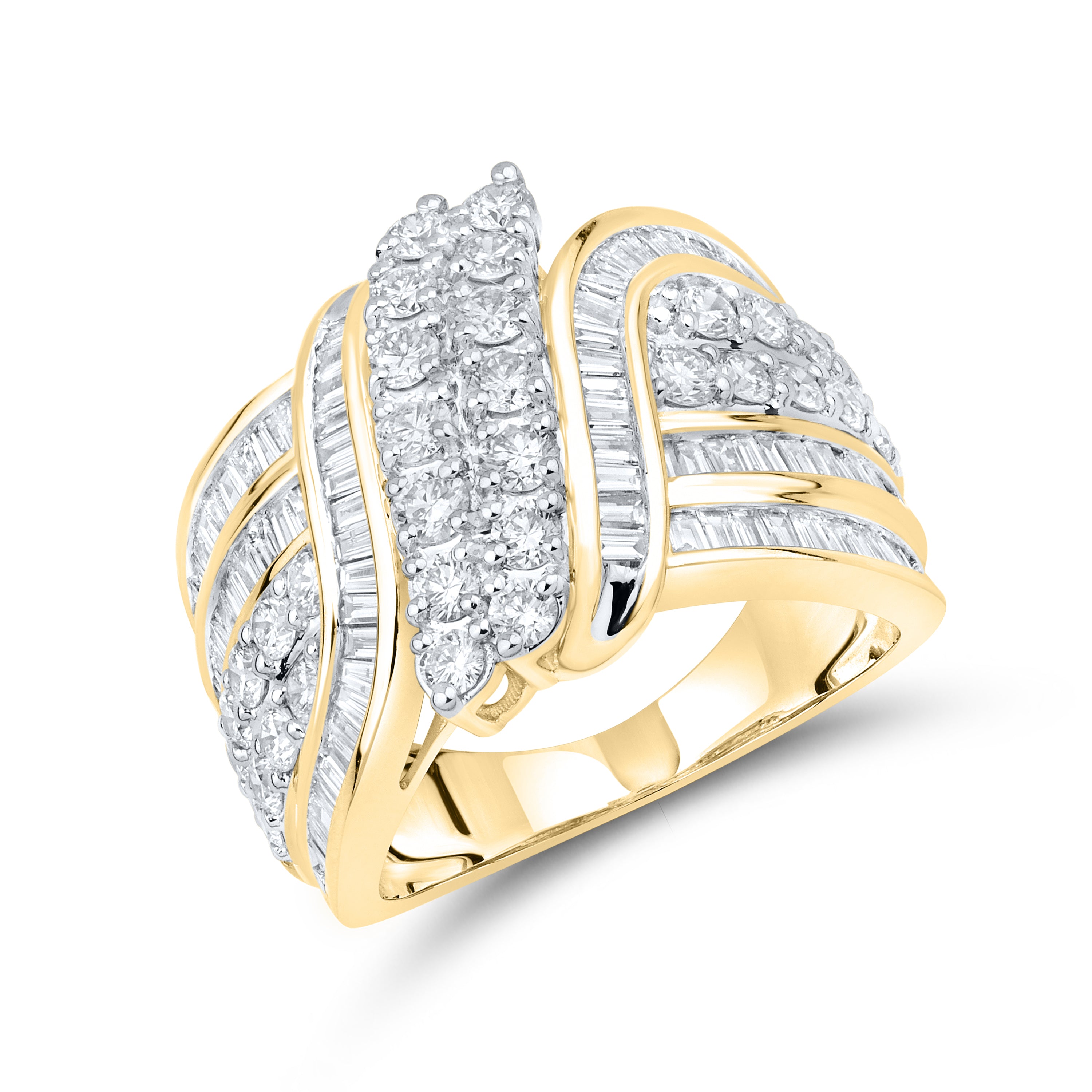 14KT YELLOW GOLD 2 CTW LAB DIAMOND LADIES RING