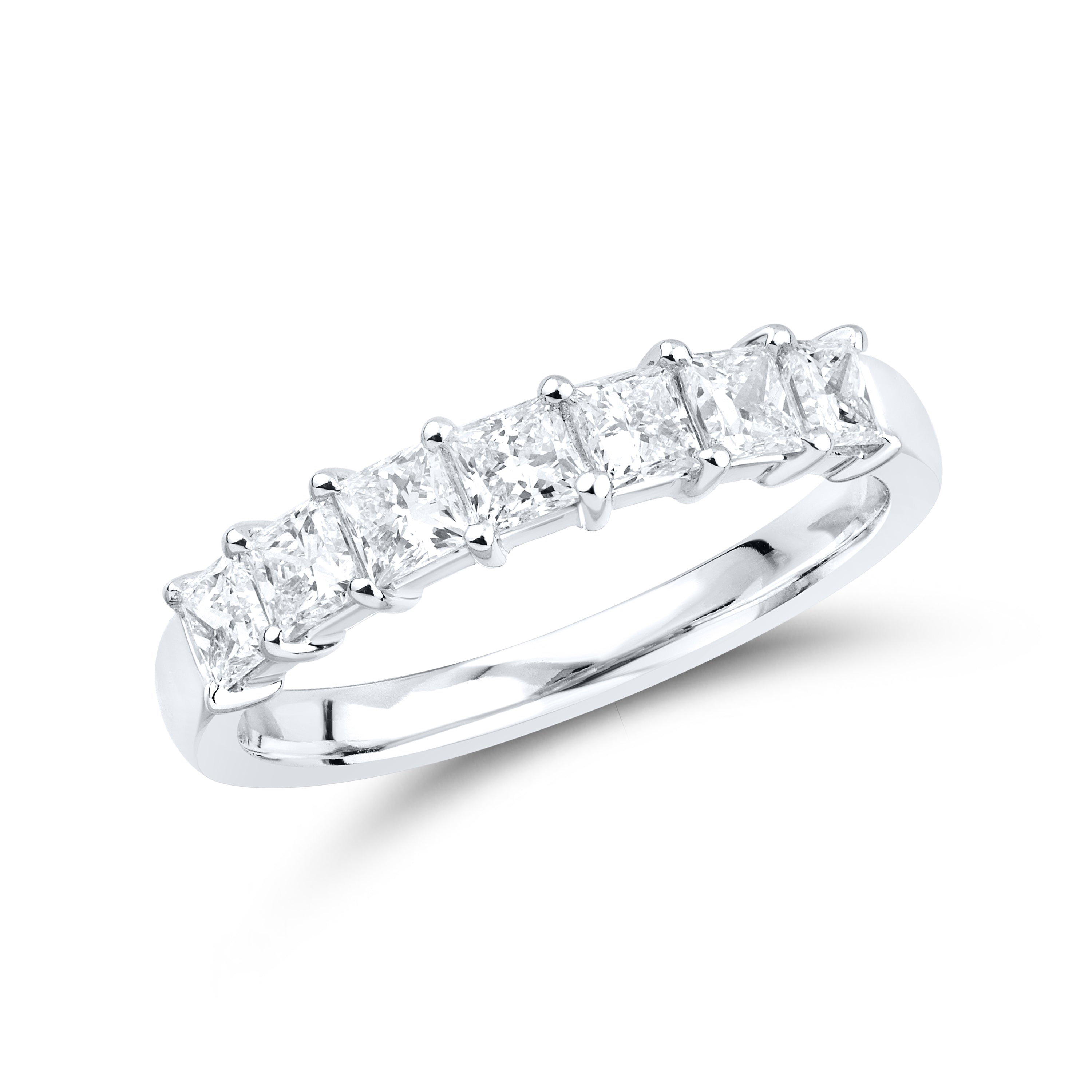 14kt White Gold 1.10 CTW Lab Diamond Princes Shape Ladies Band
