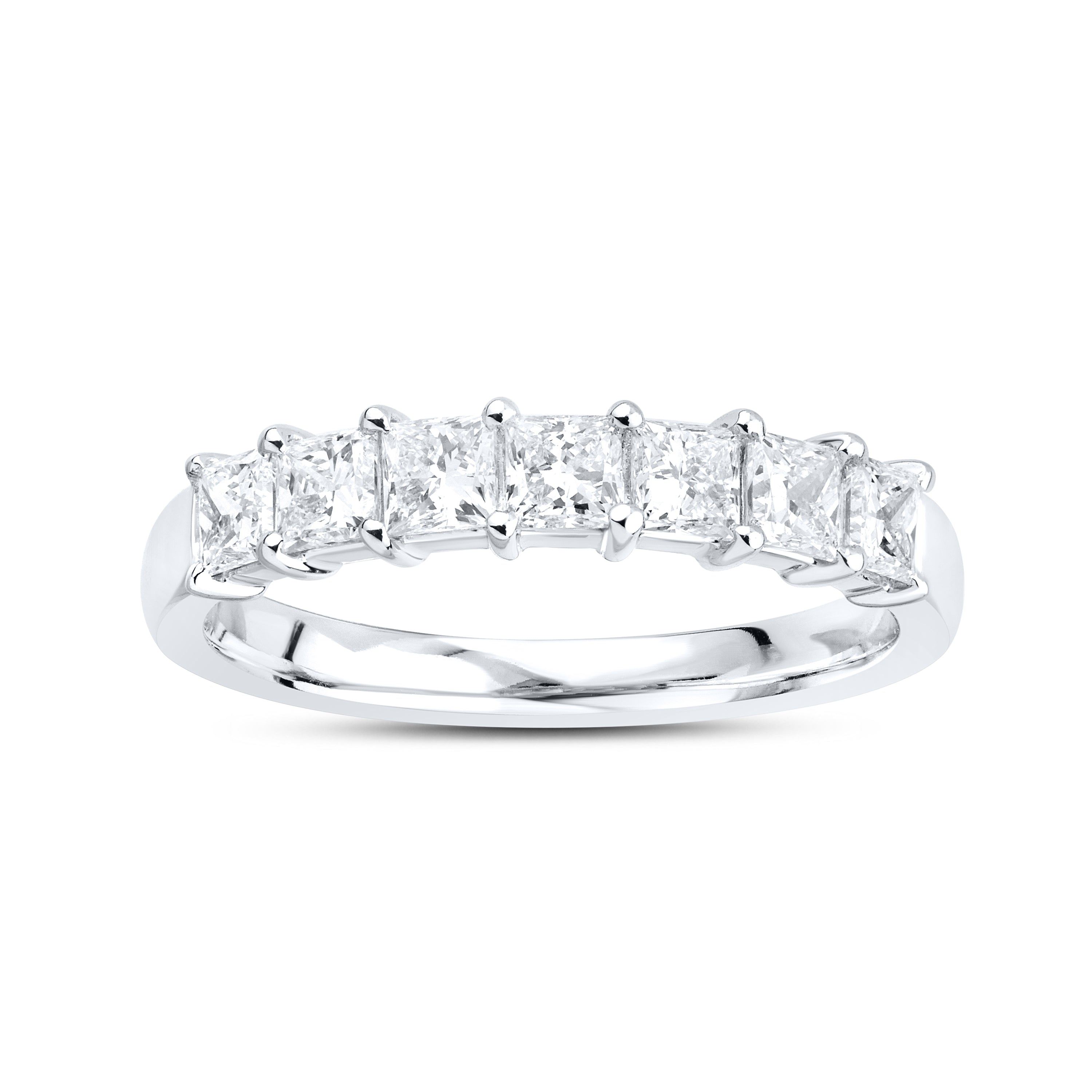 14kt White Gold 1.10 CTW Lab Diamond Princes Shape Ladies Band