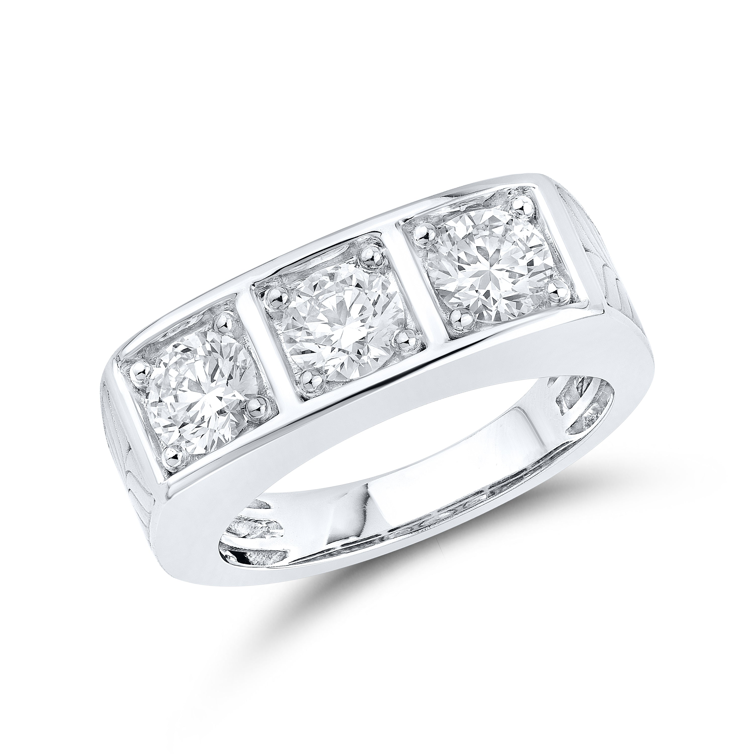 14kt White Gold 2.25 CTW Lab Diamond Men's Band