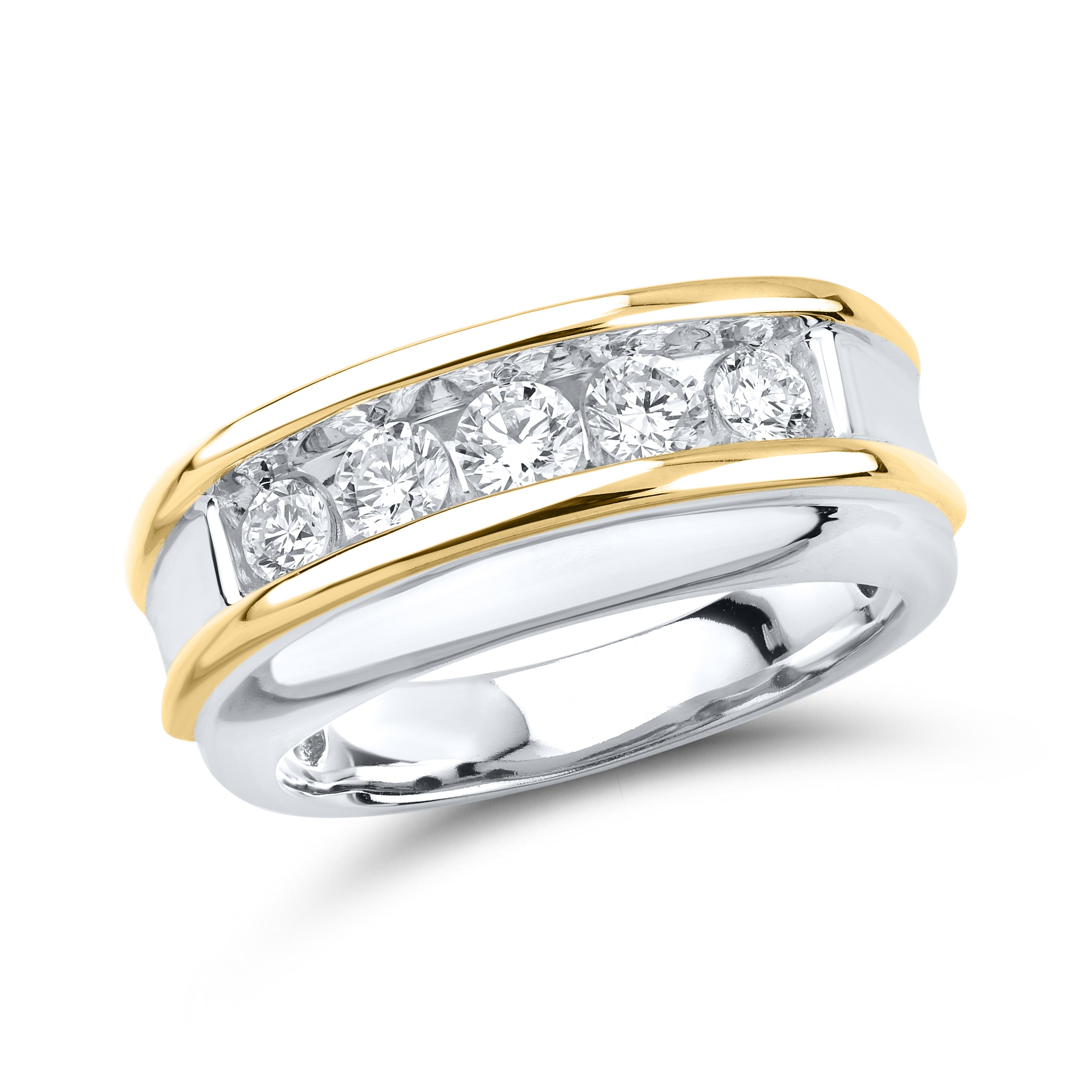 14kt White and Yellow Gold 1.00 CTW Lab Diamond Band