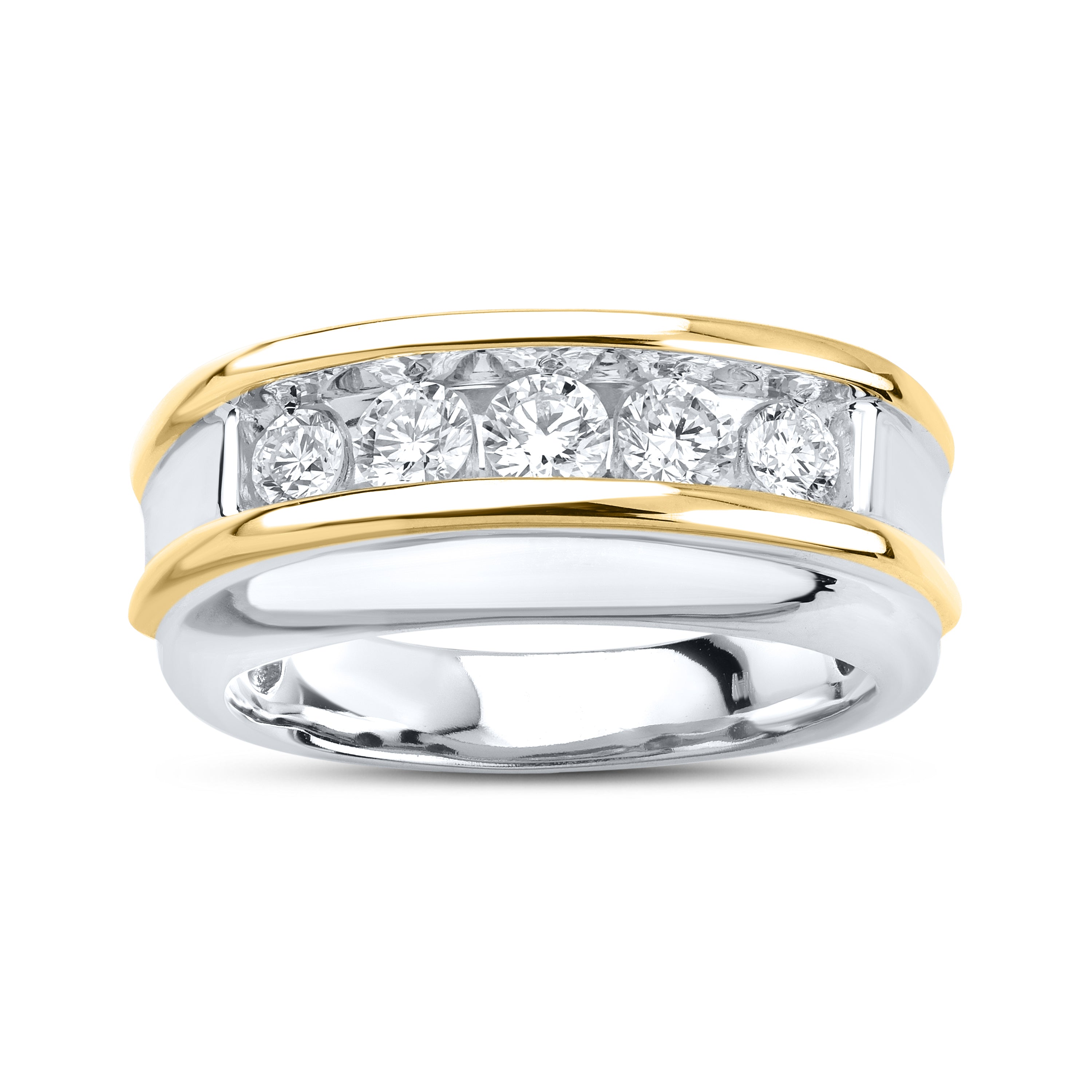 14kt White and Yellow Gold 1.00 CTW Lab Diamond Band