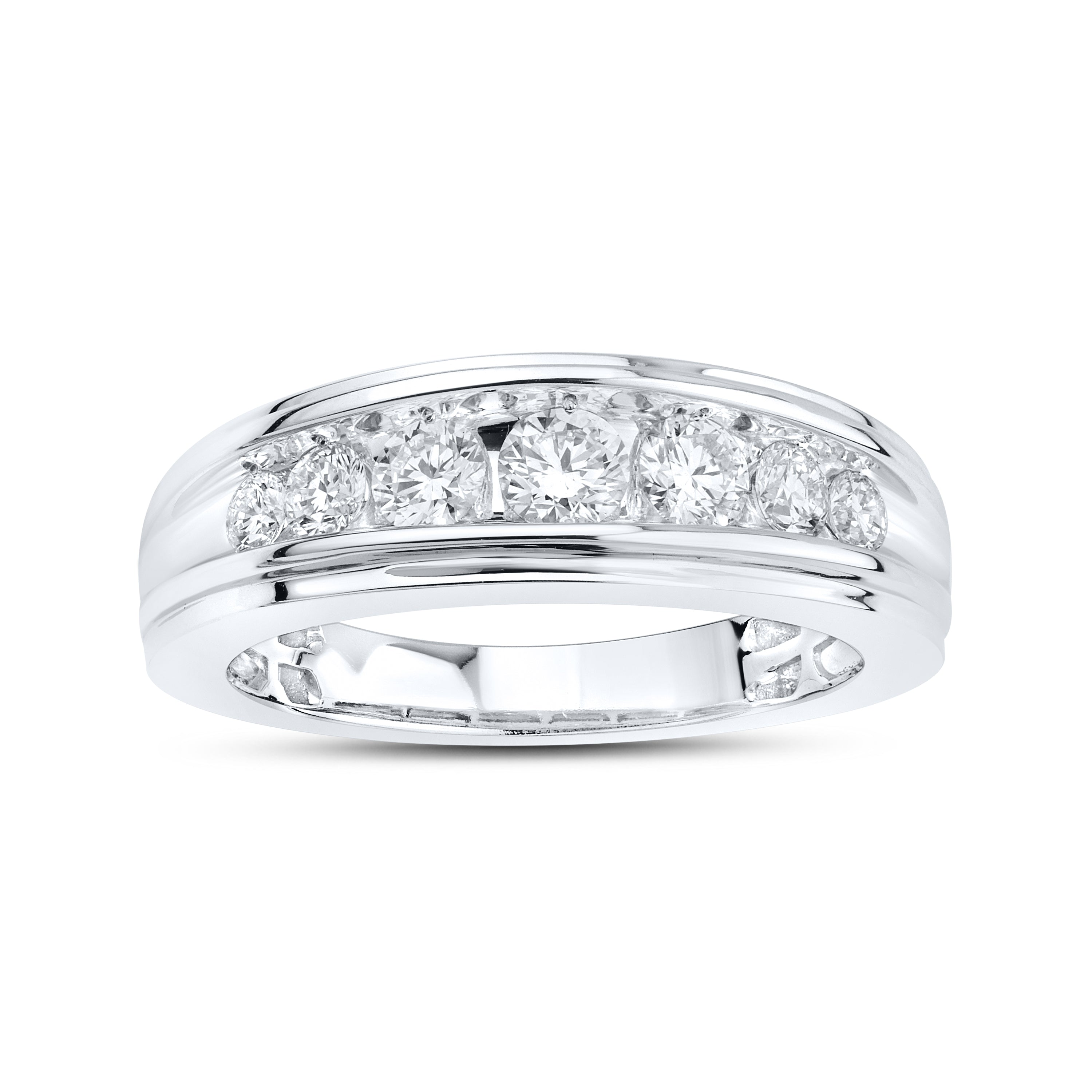14kt White Gold 1 CTW Lab Diamond Men's Band