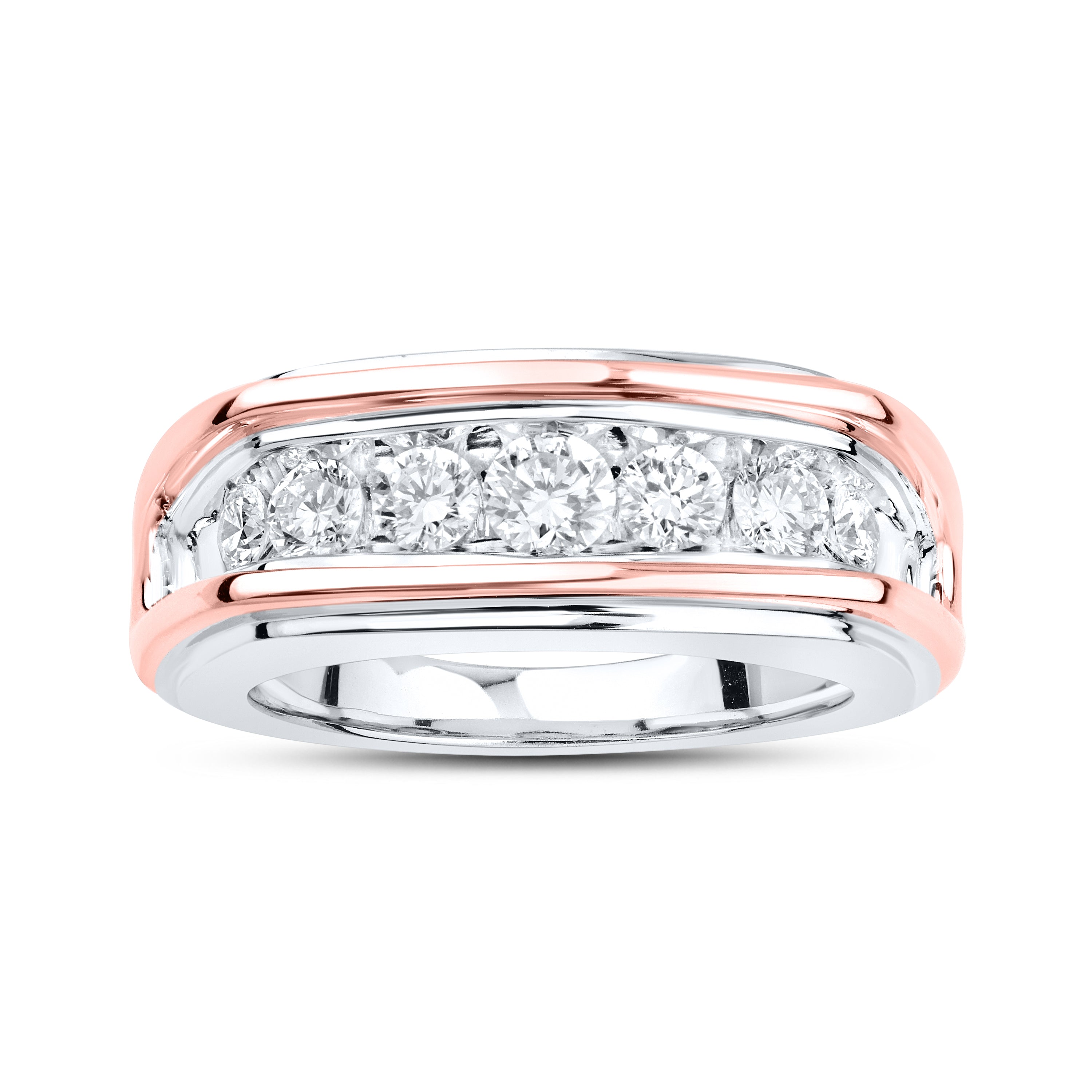 14kt White and Rose Gold 1.09 CTW Lab Diamond Men's Band