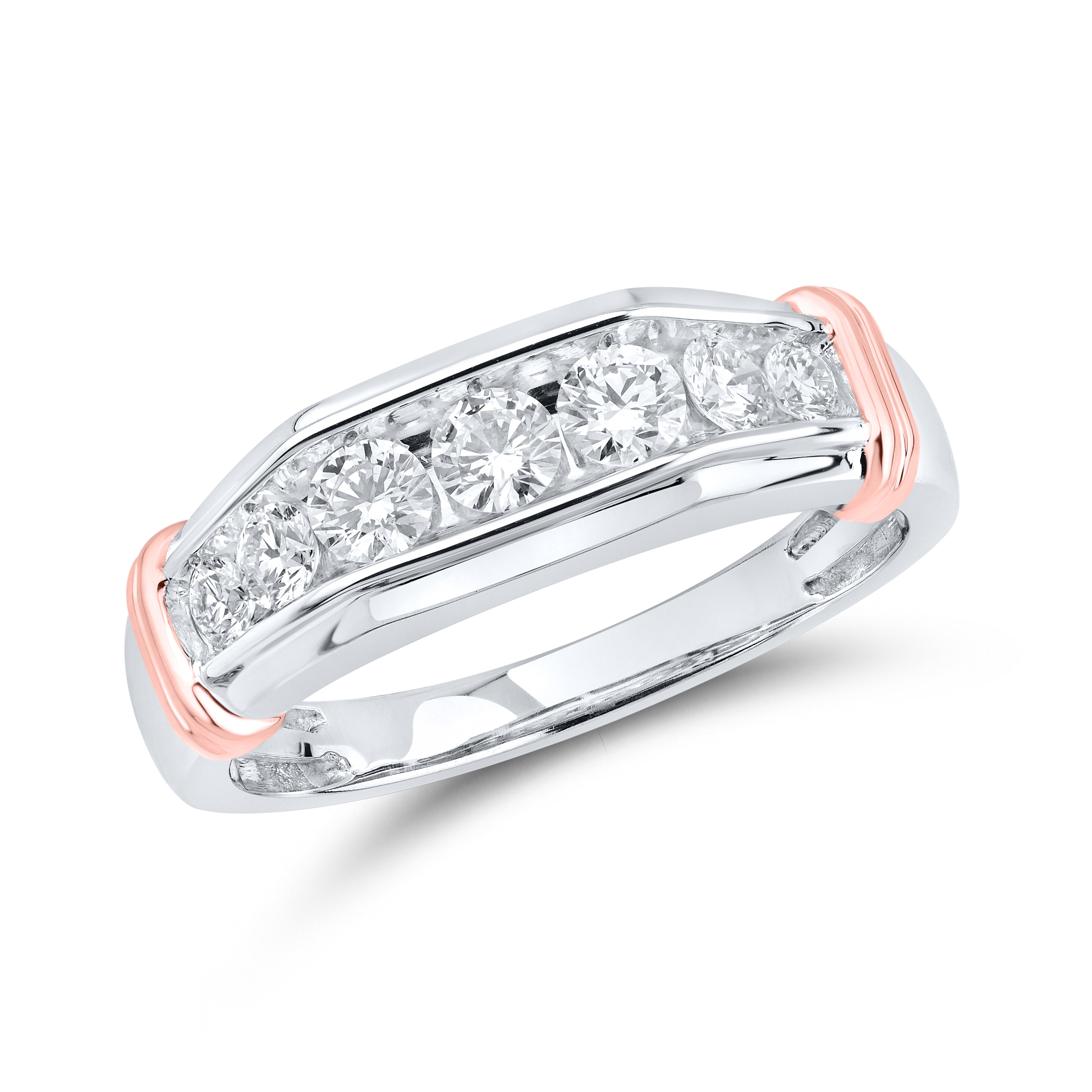 14kt White and Rose Gold 0.75 CTW Lab Diamond Band