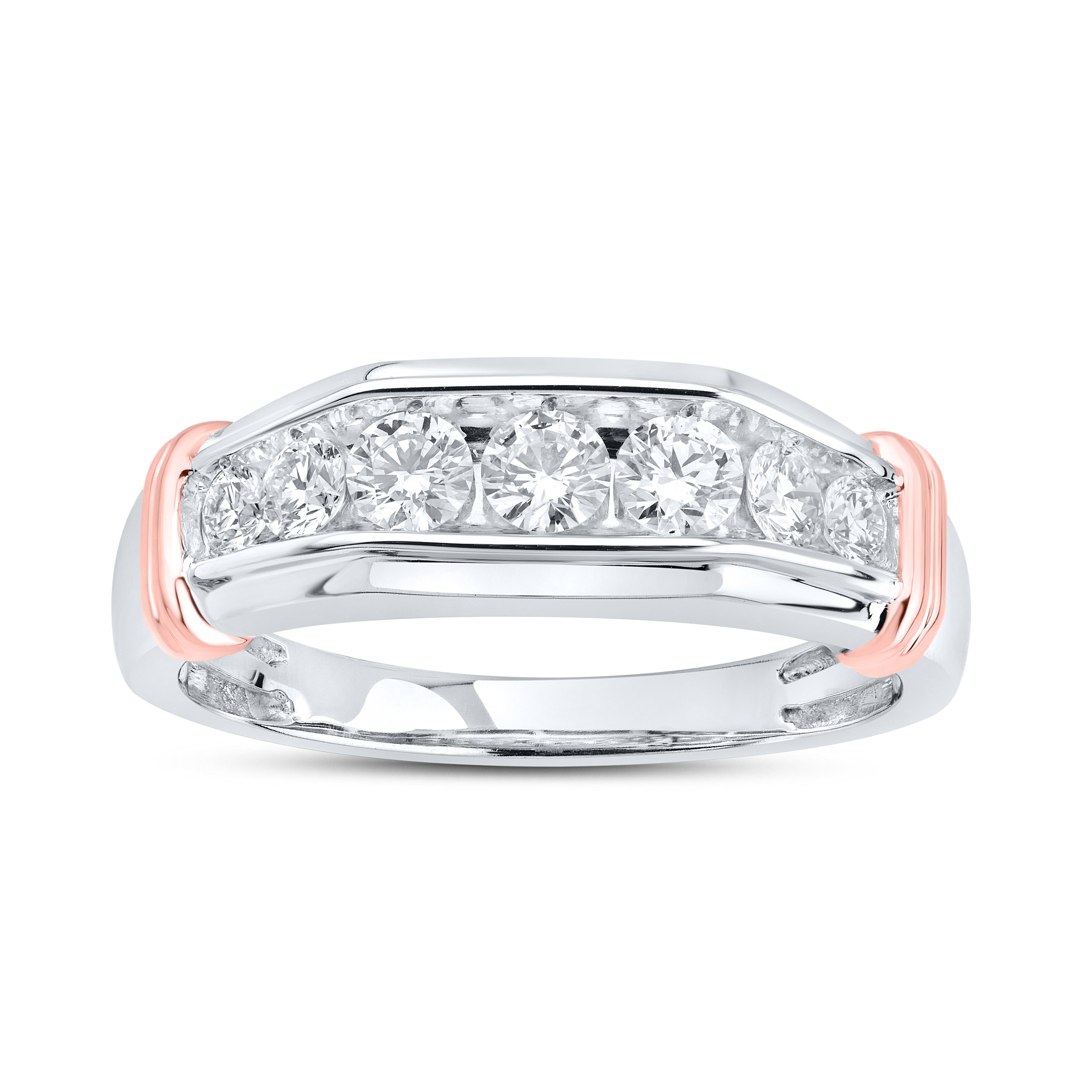 14kt White and Rose Gold 0.75 CTW Lab Diamond Band