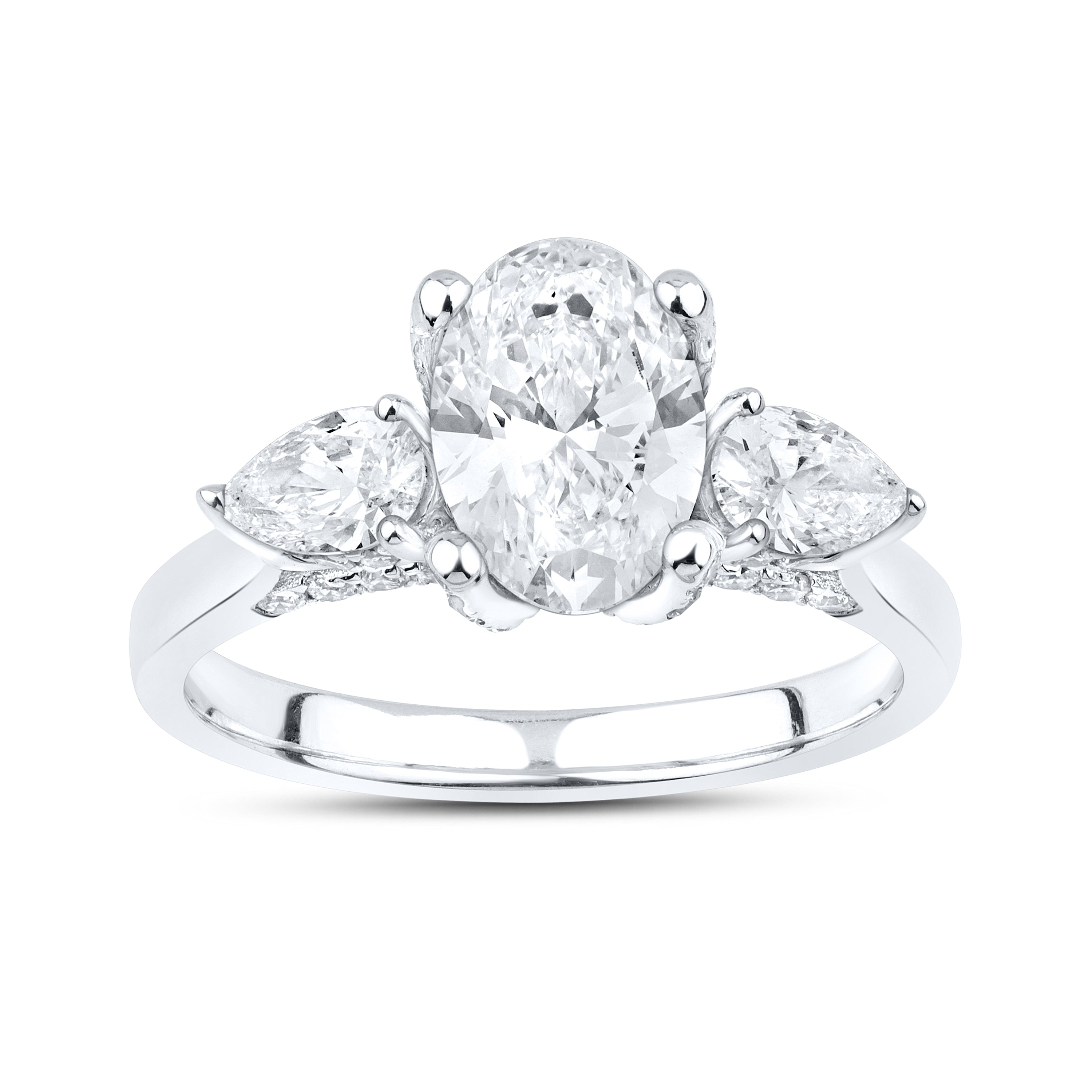 14kt White Gold 2.59 CTW Lab Diamond Engagement Ring