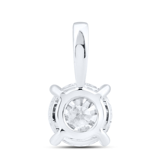 14kt white gold 0.96 ctw lab diamond pendent, 10kt chain