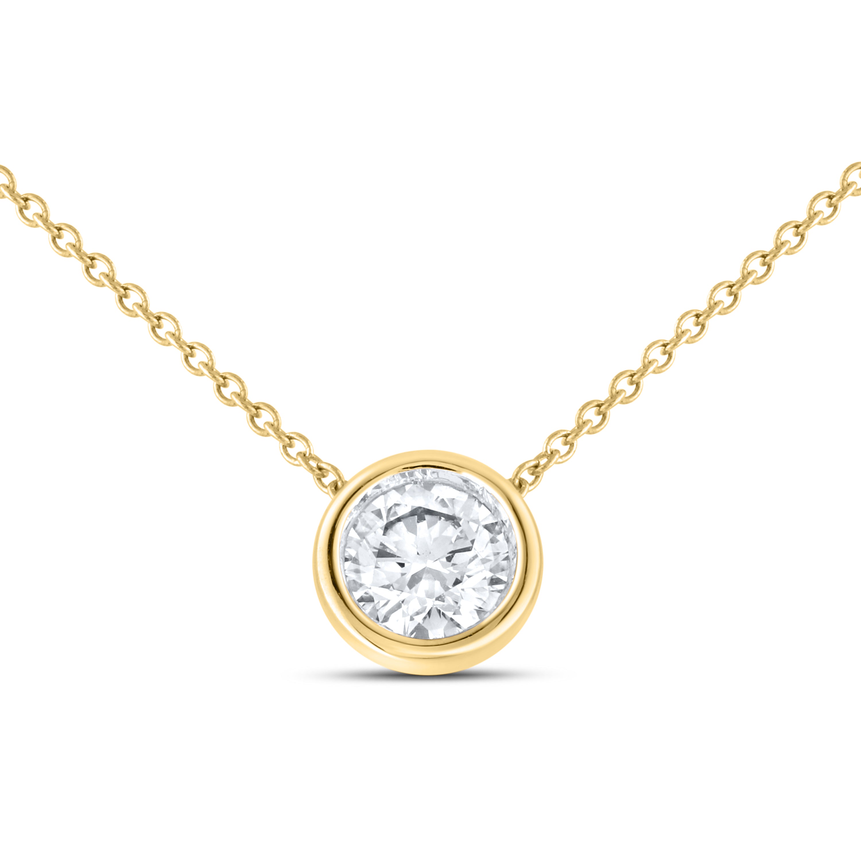 14kt Yellow Gold 0.50 CTW Lab Diamond Solitaire Pendant