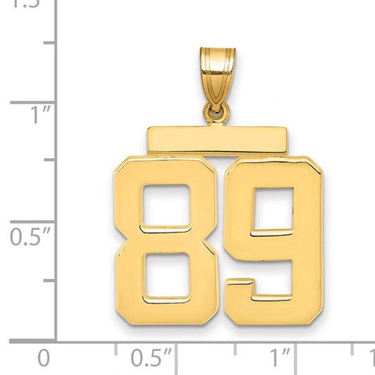 14kt Yellow Gold Large Polished Number 89 Charm