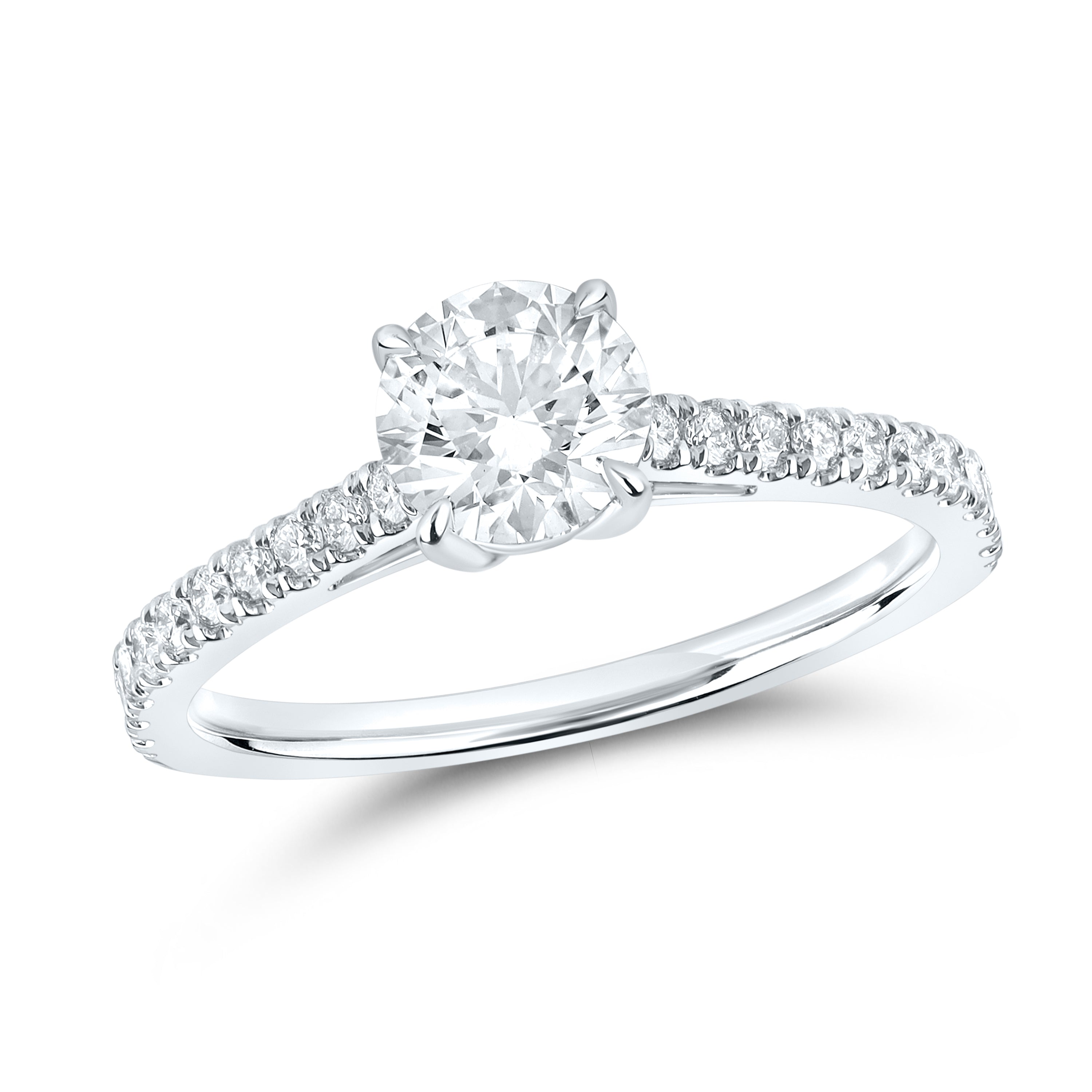 14kt White Gold 1.25 CTW Lab Diamond Round Shape Solitaire Ring