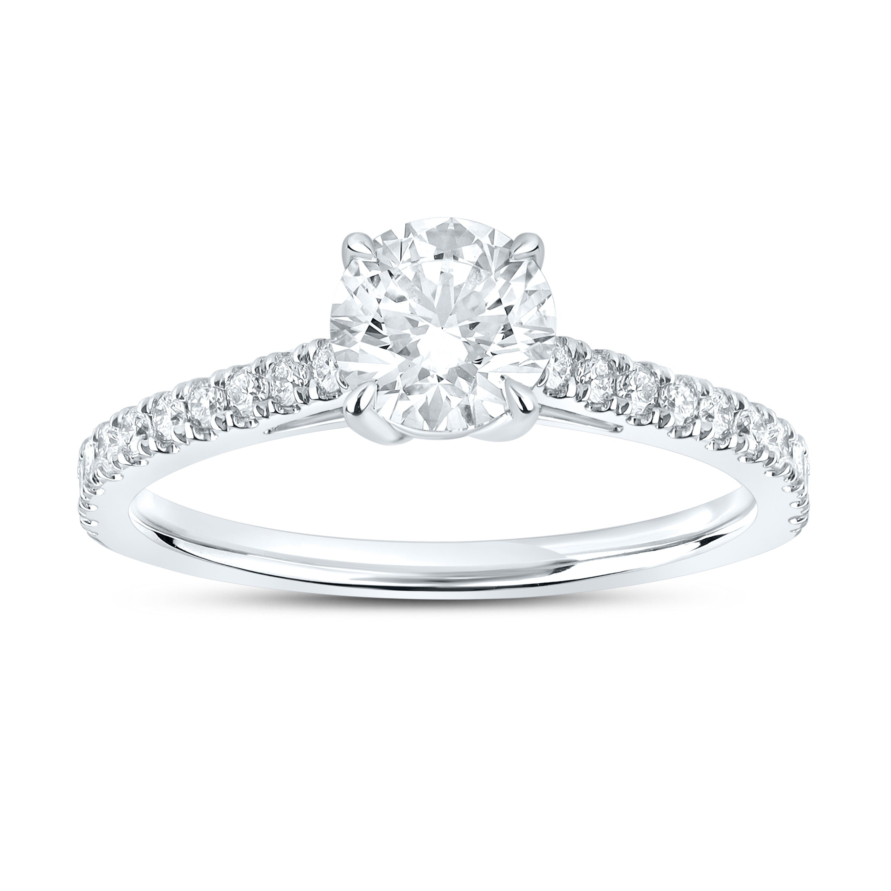 14kt White Gold 1.25 CTW Lab Diamond Round Shape Solitaire Ring