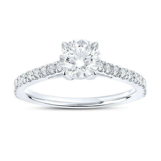 14kt White Gold 1.25 CTW Lab Diamond Round Shape Solitaire Ring