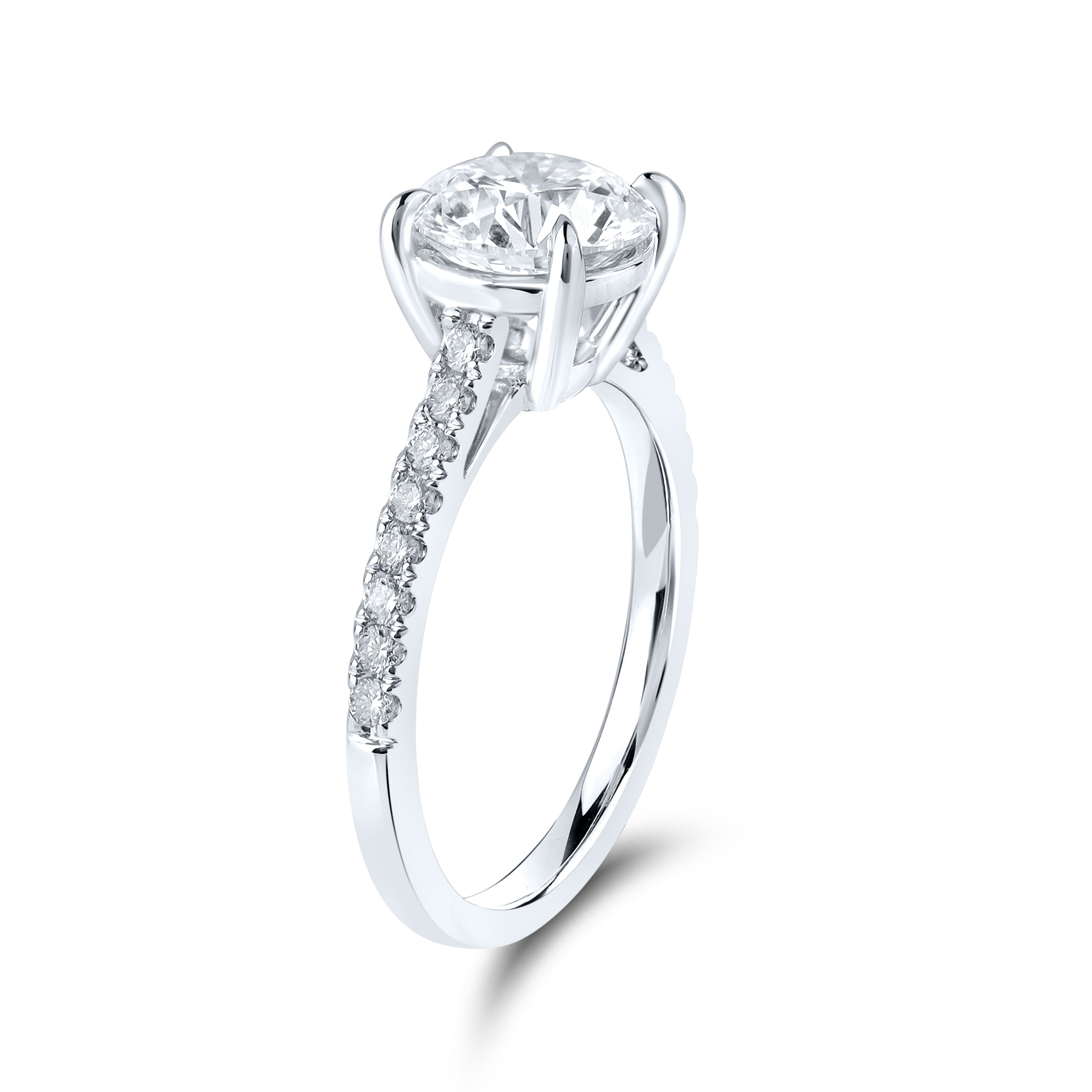 14kt White Gold 2.25 CTW Lab Diamond Round Shape Solitaire Ring