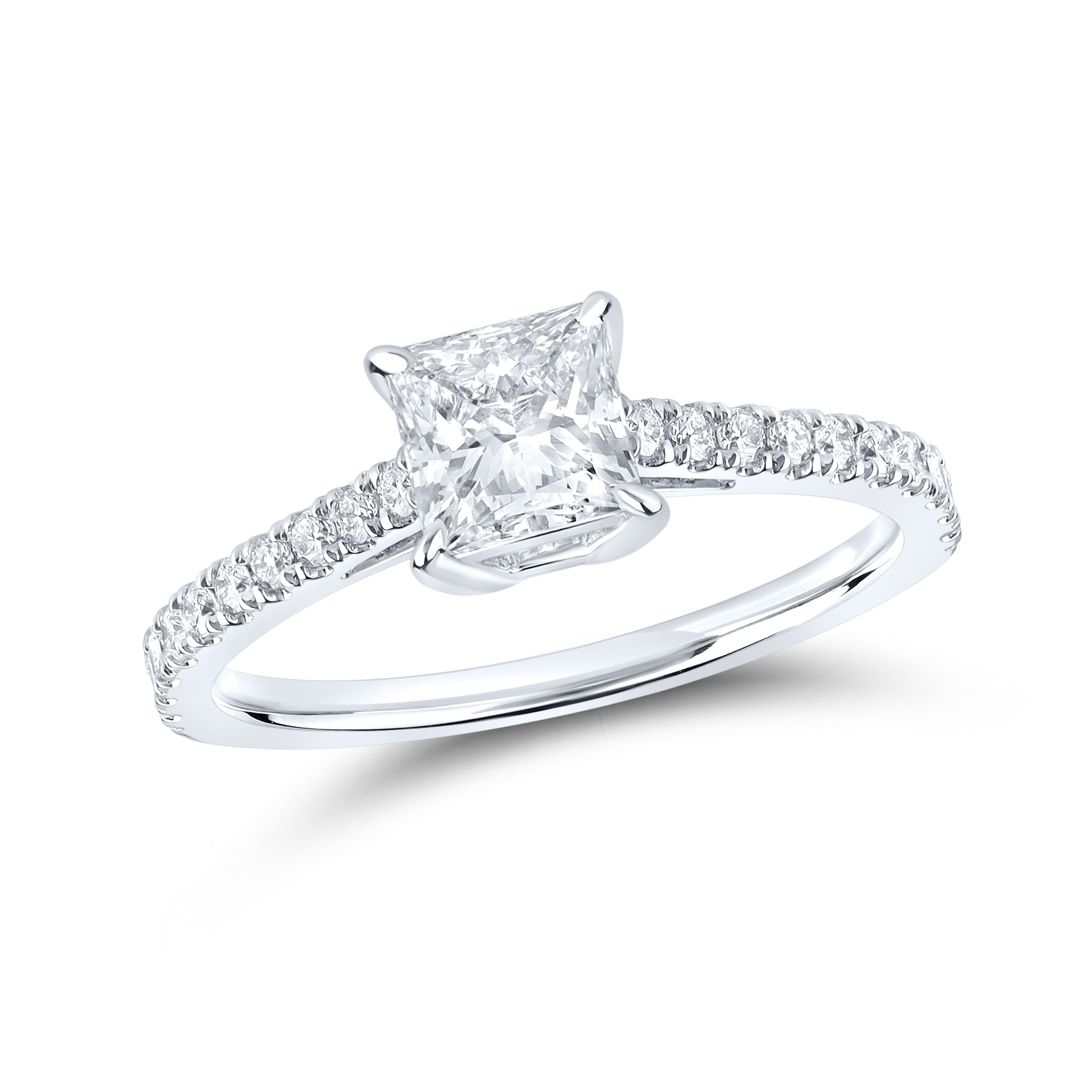 14kt White Gold 1.25 CTW Princes shape Lab Diamond Solitaire Ring