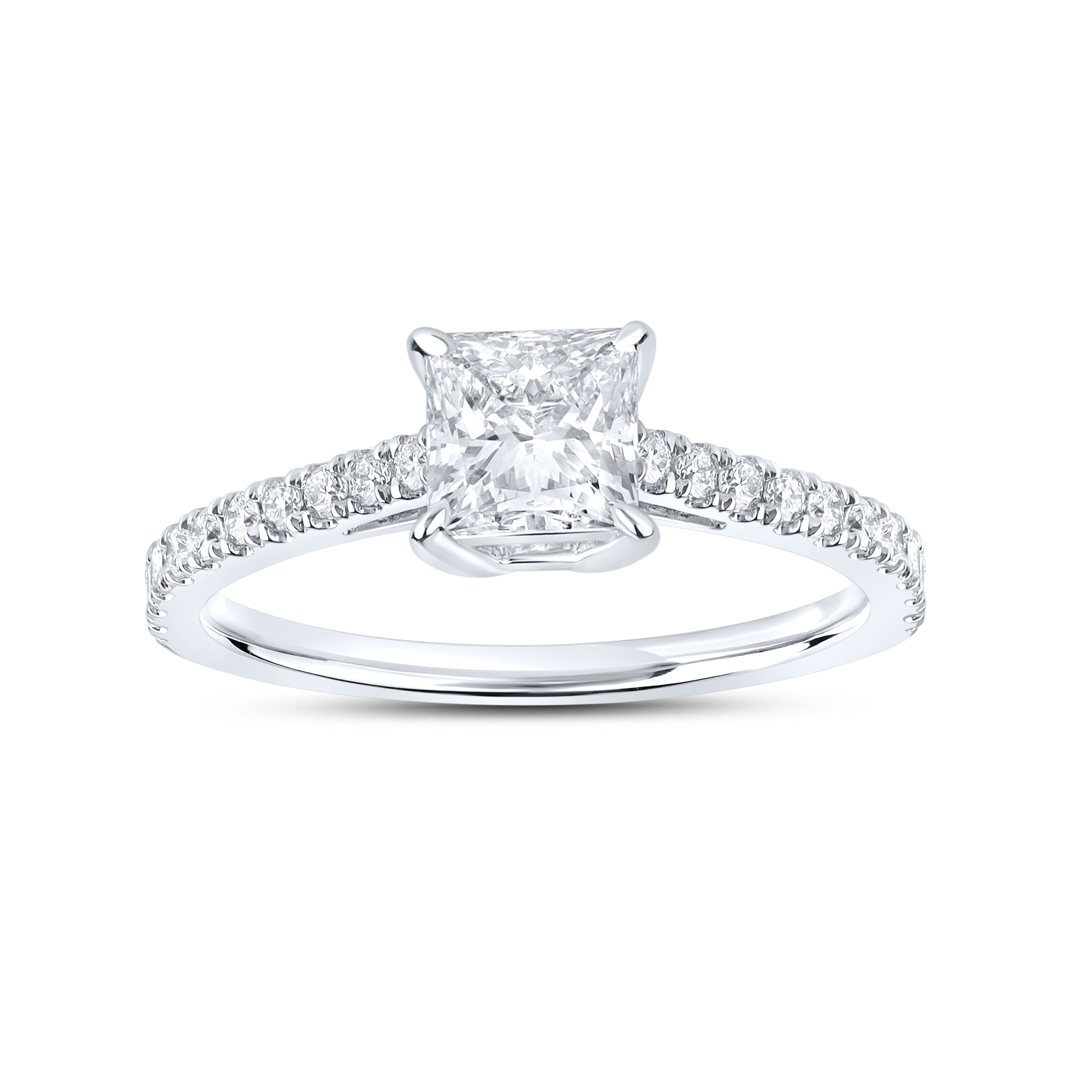 14kt White Gold 1.25 CTW Princes shape Lab Diamond Solitaire Ring