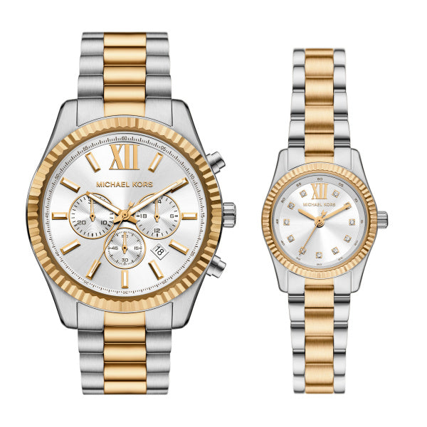 Michael Kors His and Her's Two-Tone Lexington Watch Set (Quartz/3 Hand Watch)