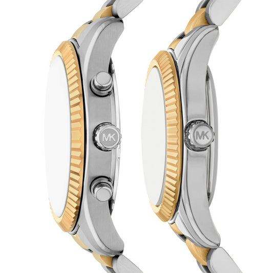Michael Kors His and Her's Two-Tone Lexington Watch Set (Quartz/3 Hand Watch)