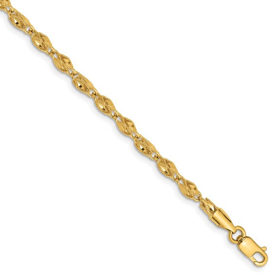 14kt Yellow Gold 2.5mm Marquise Rope Chain