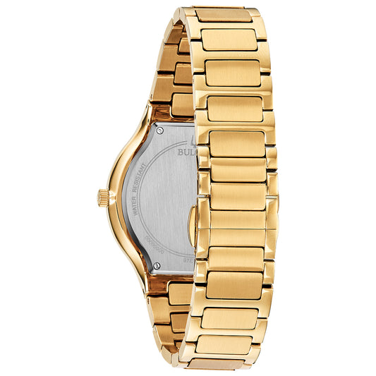 Bulova Mens Futuro Millenia Quartz Gemmed Gold Stainless Steel Watch 43MM