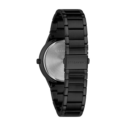 Men's Caravelle by Bulova Diamond Accent Black IP Watch