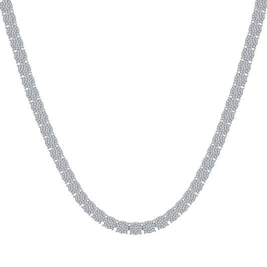 14kt White Gold 4.92 CTW Diamond tennis chain Necklace
