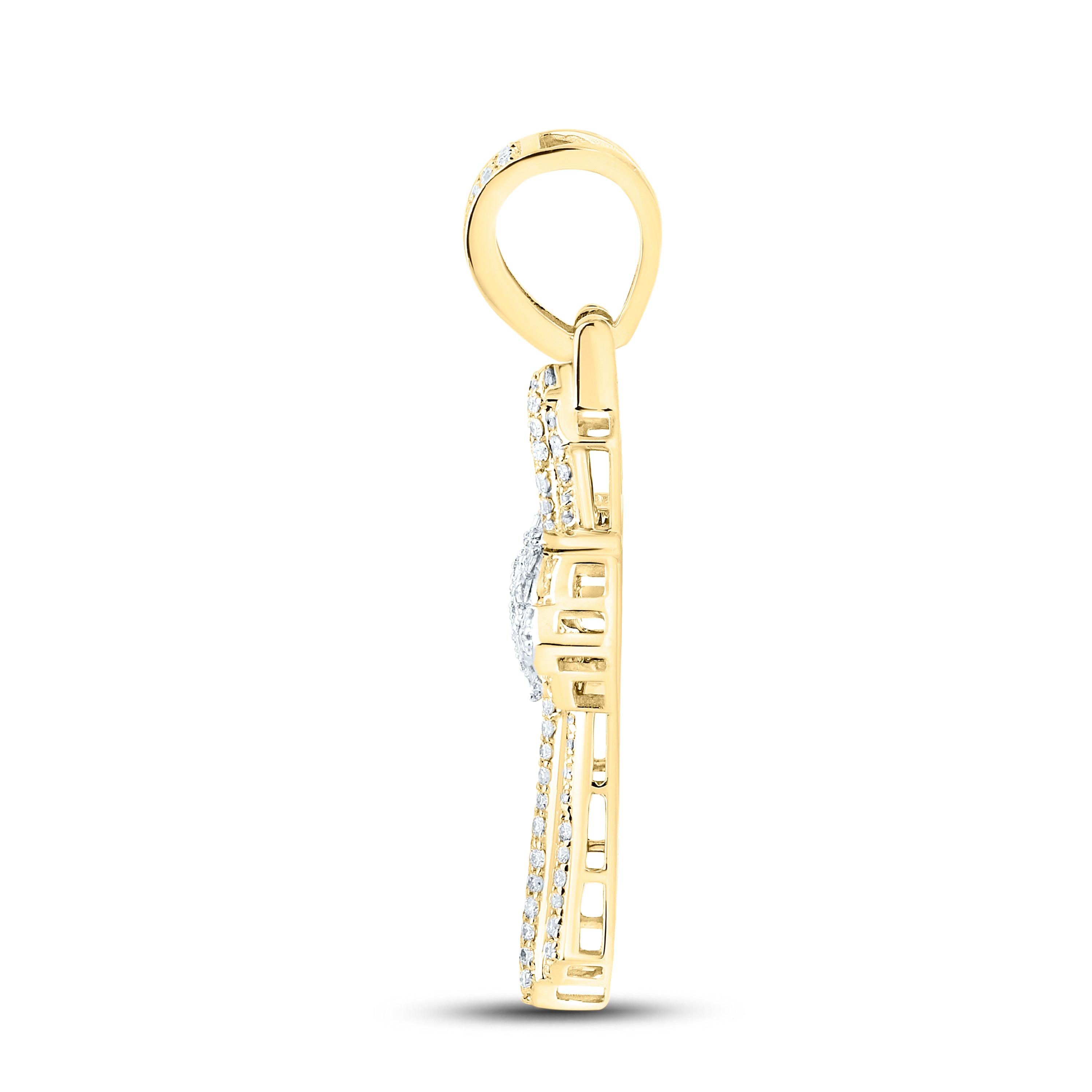 10kt Yellow Gold 1.87 CTW Diamond Cross Charm