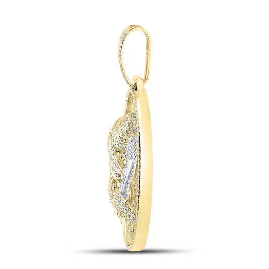 10kt Yellow Gold 1.64 CTW Diamond Jesus Head Charm