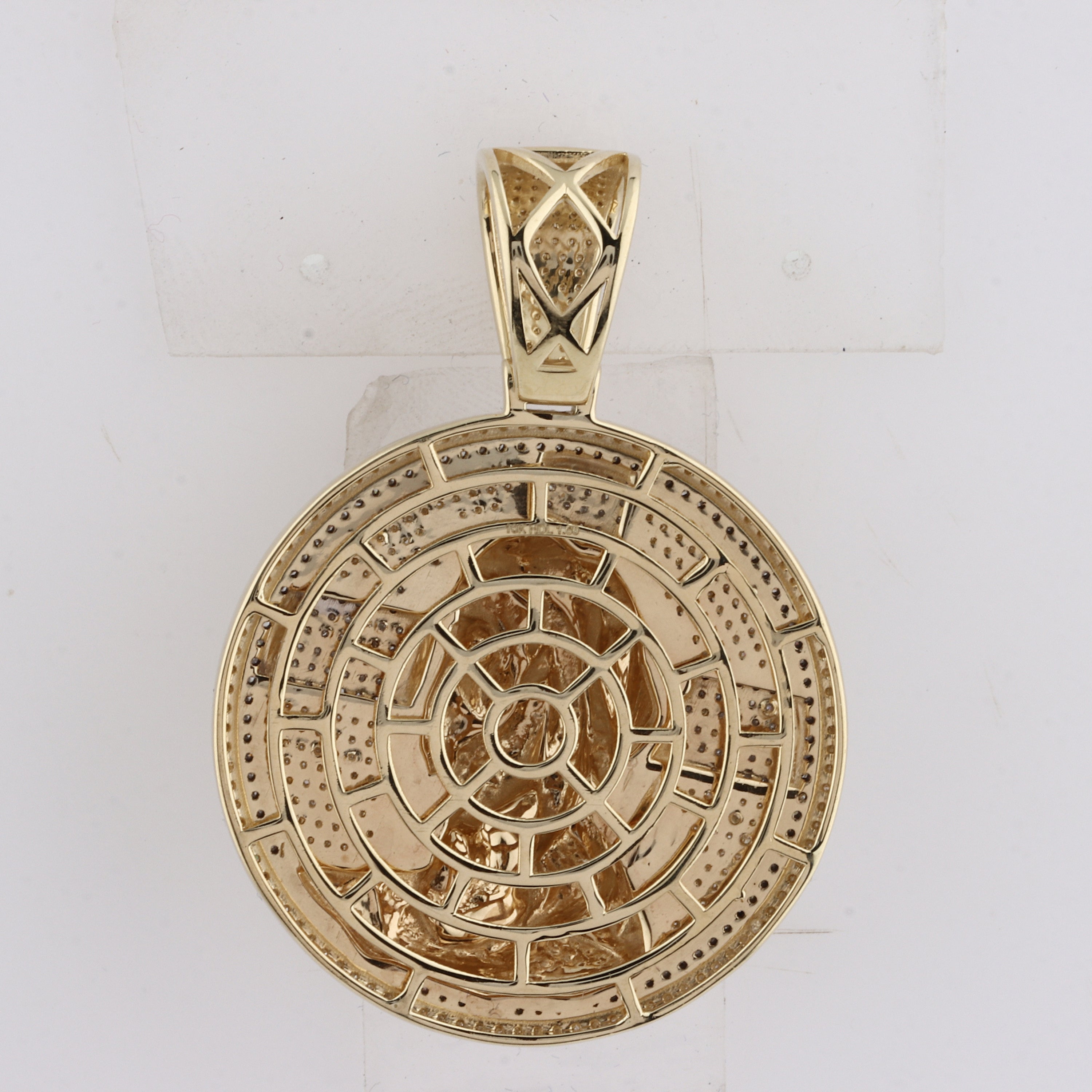 10KT YELLOW GOLD 1.6 CTW Natural Diamond Jesus Head Charm