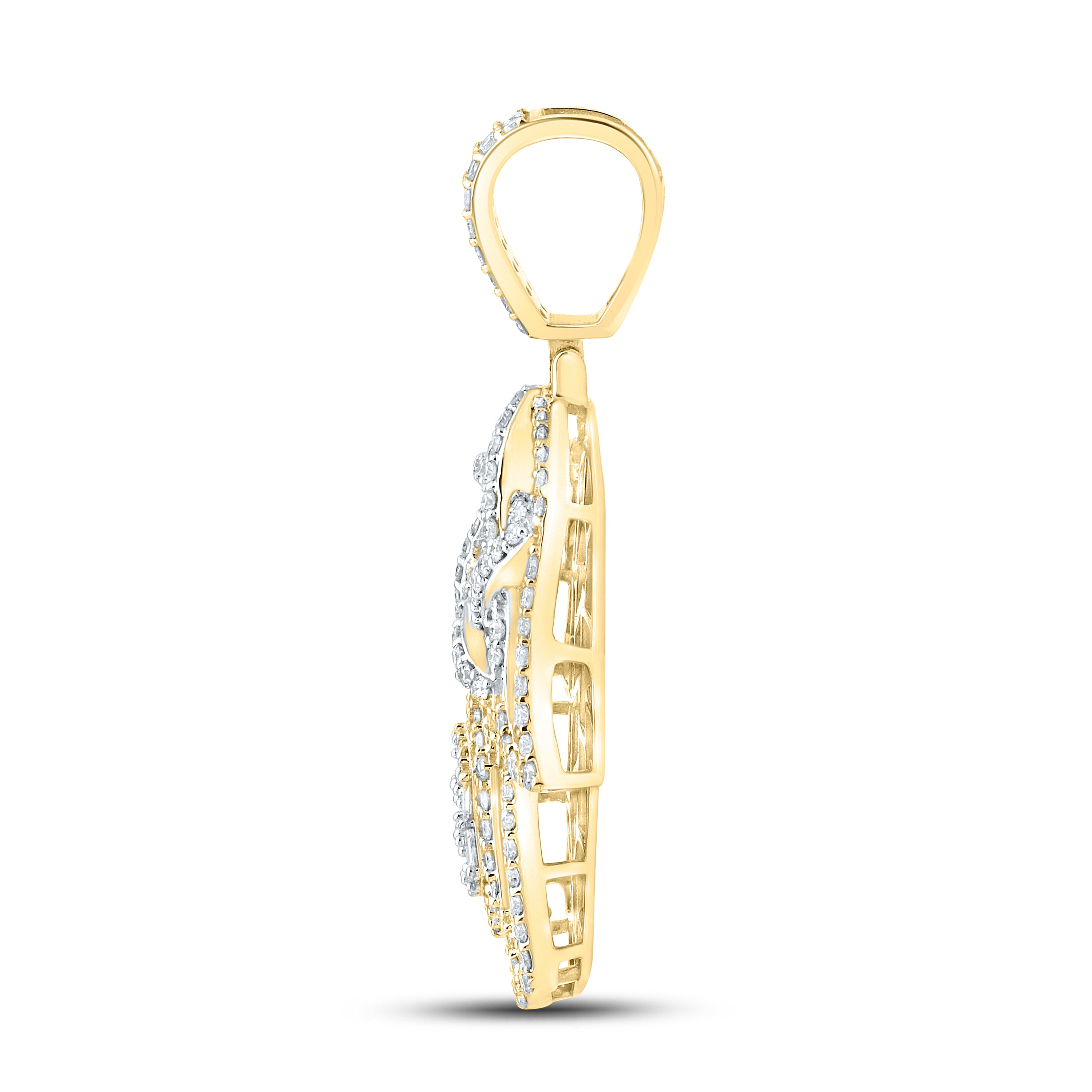10kt Yellow Gold 2.82 CTW Diamond Hamsa Hand Charm