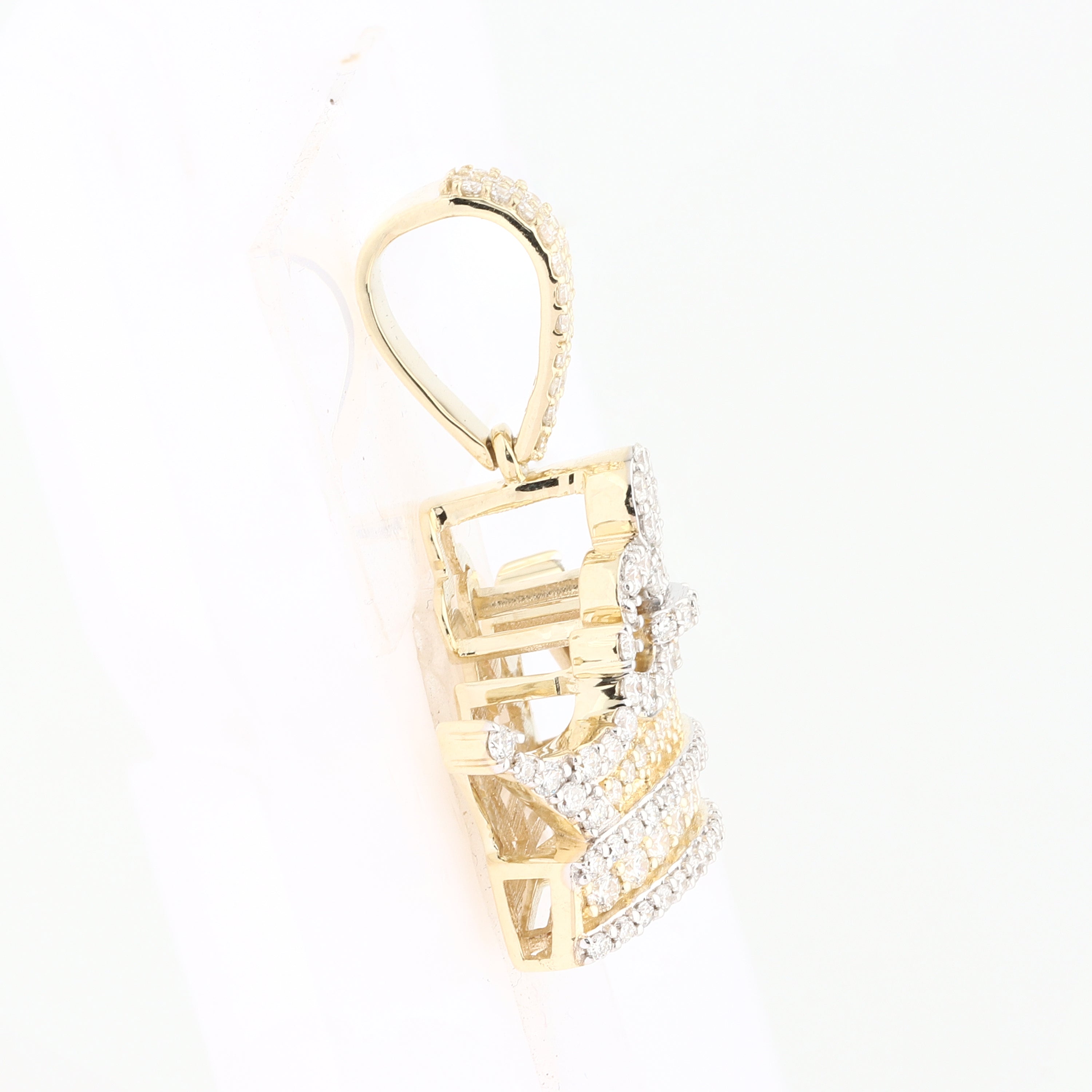 10kt Yellow Gold 1.55 CTW Diamond Crown Charm Pendant