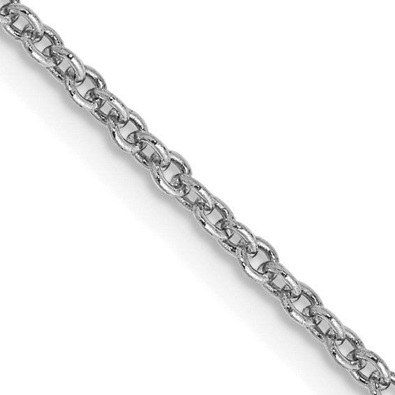 14KT White Gold 30 inch 1.6mm Round Open Link Cable with Lobster Clasp Chain